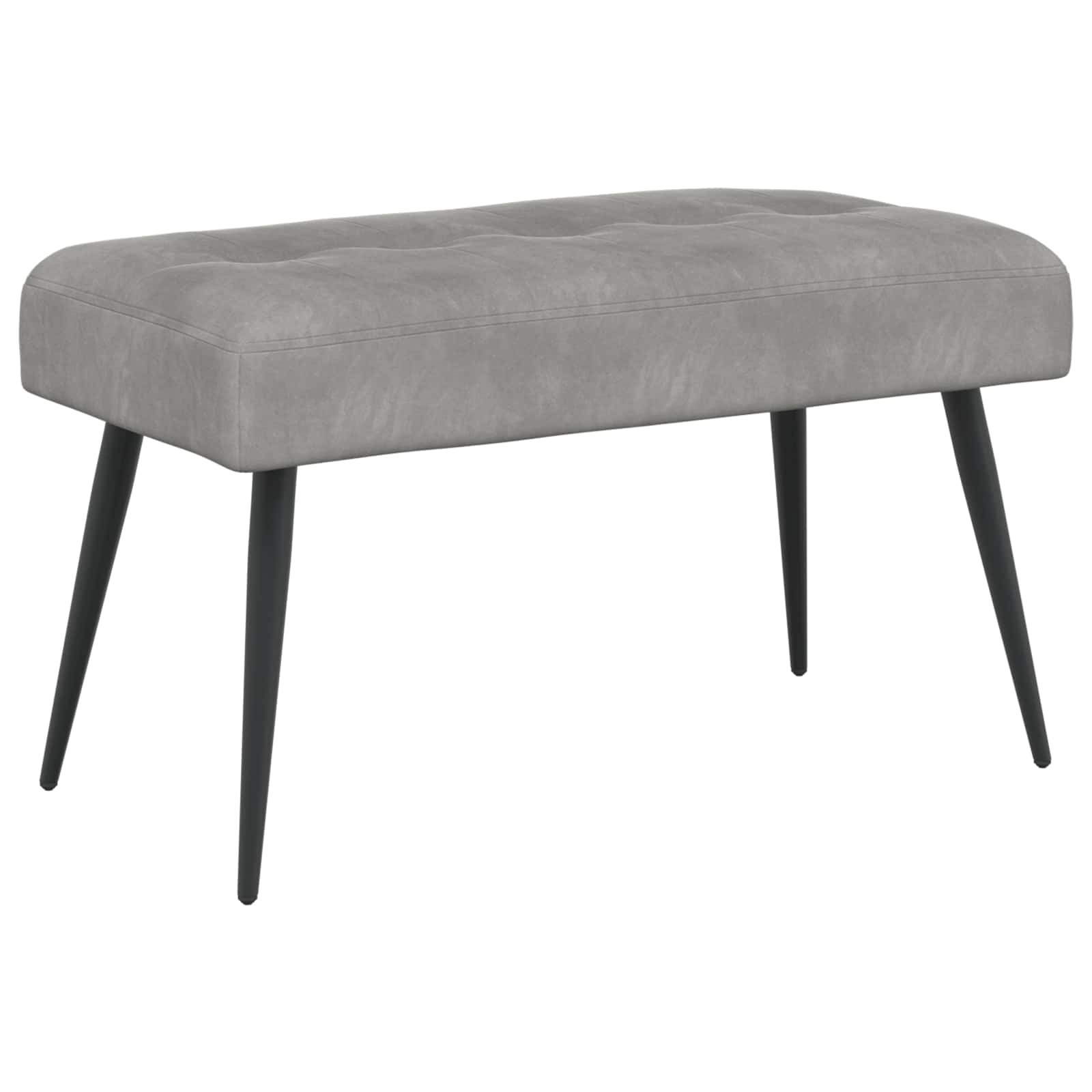 Klupa s gumbastim tkanjem Svjetlosiva 80 x 40 x 46 cm Baršun