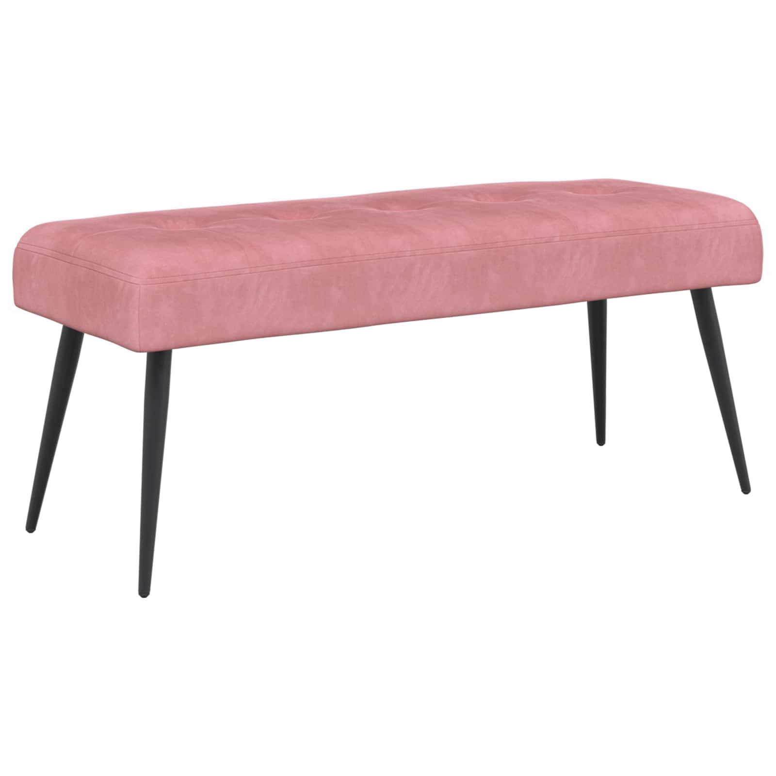 Klupa s gumbastim tkanjem Ružičasta 80 x 40 x 46 cm Baršun