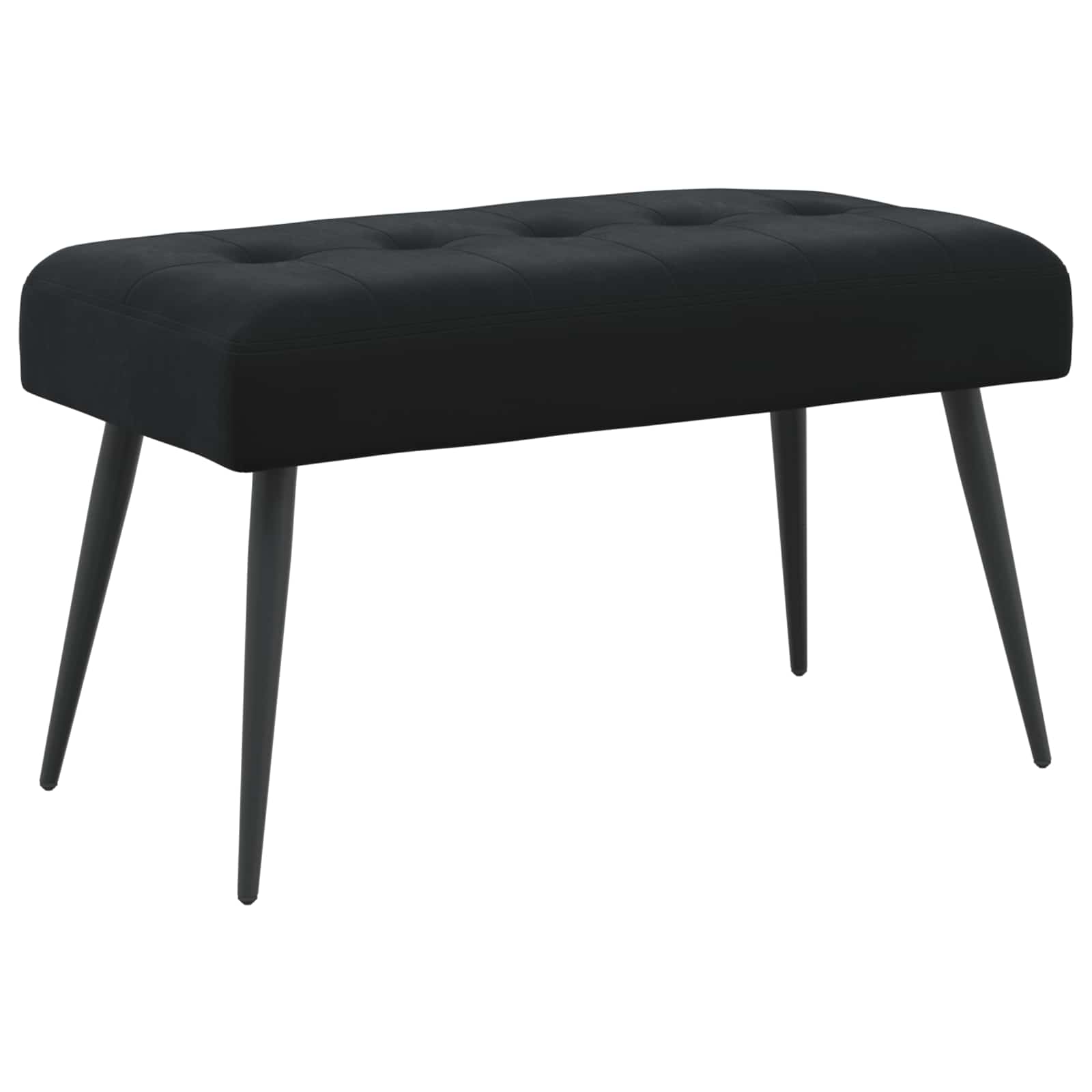 Klupa s gumbastim tkanjem Crna 80 x 40 x 46 cm Baršun