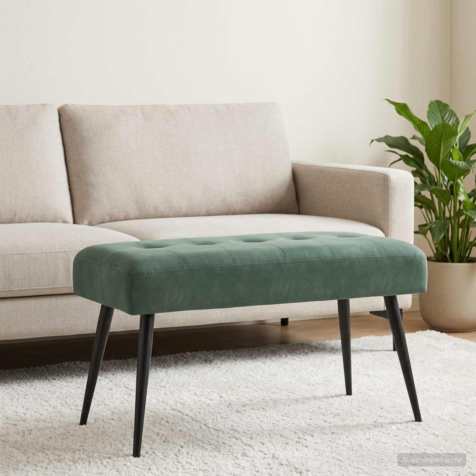 Klupa s gumbastim tkanjem Morska zelena 80 x 40 x 46 cm Baršun