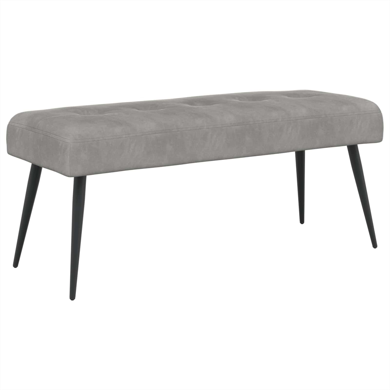Klupa s gumbastim tkanjem Svjetlosiva 110 x 40 x 46 cm Baršun