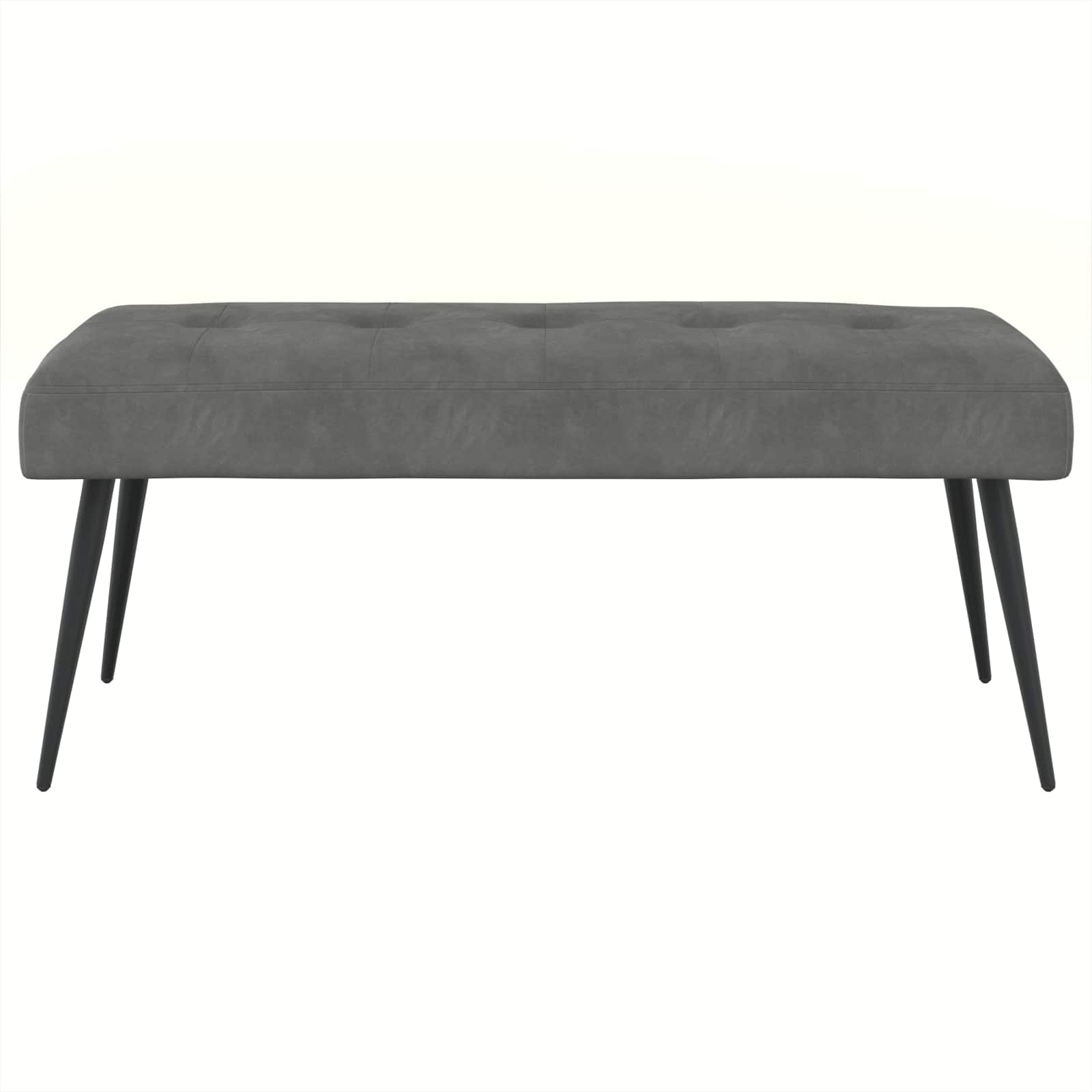 Klupa s gumbastim tkanjem Tamnosiva 110 x 40 x 46 cm Baršun