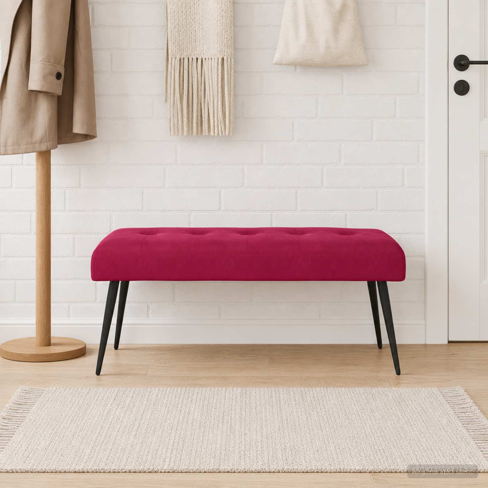 Klupa s gumbastim tkanjem Vinska crvena 110 x 40 x 46 cm Baršun