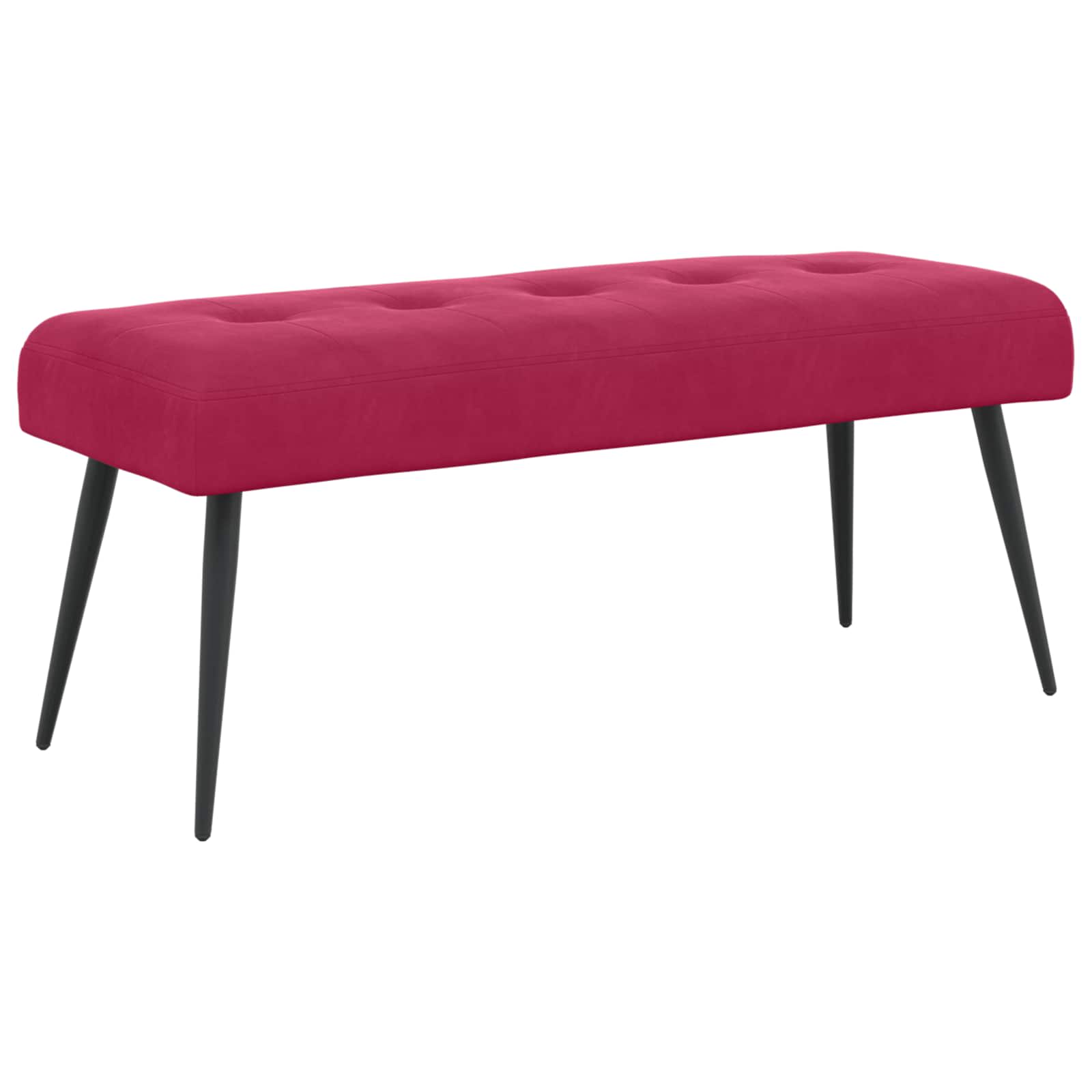 Klupa s gumbastim tkanjem Vinska crvena 110 x 40 x 46 cm Baršun