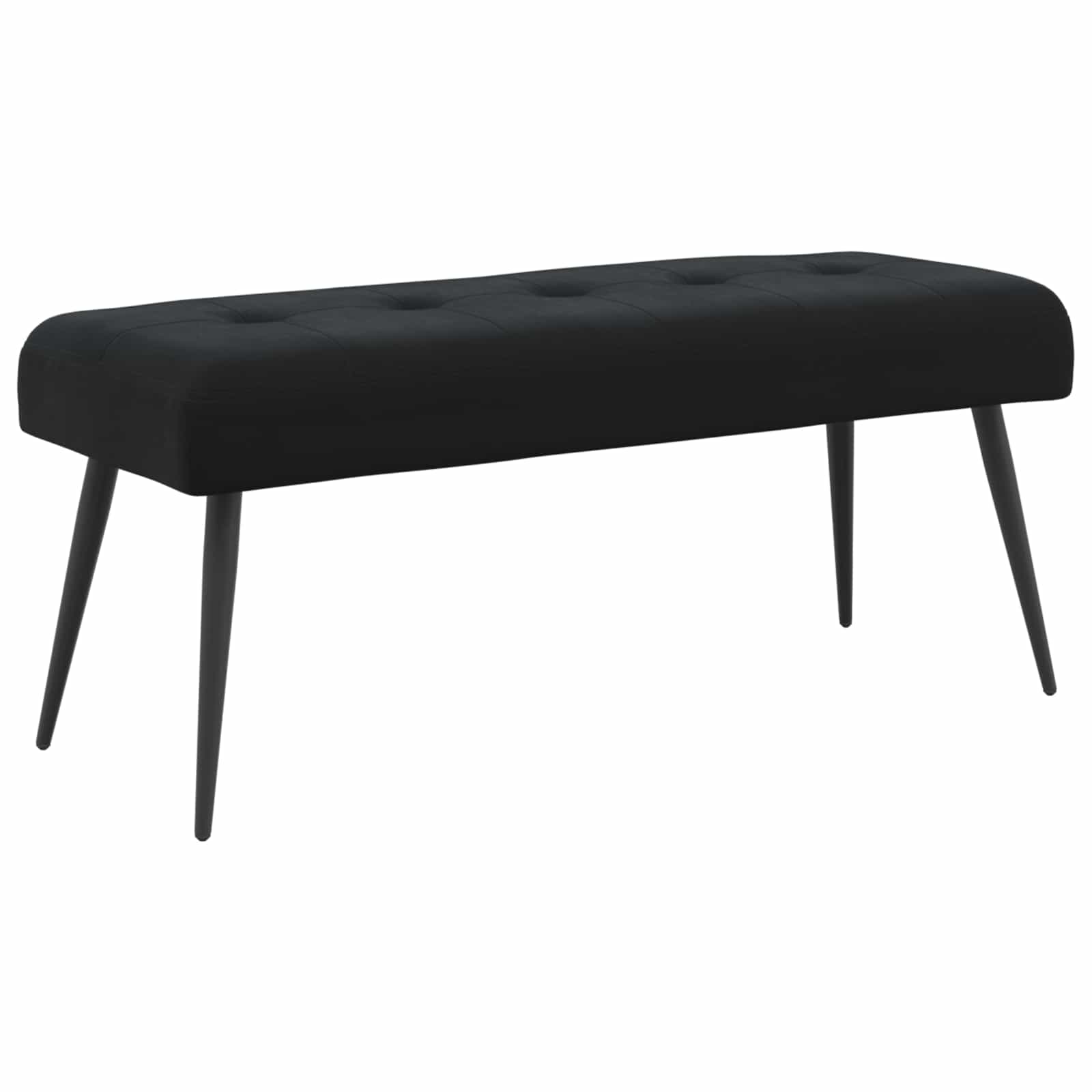 Klupa s gumbastim tkanjem Crna 110 x 40 x 46 cm Baršun