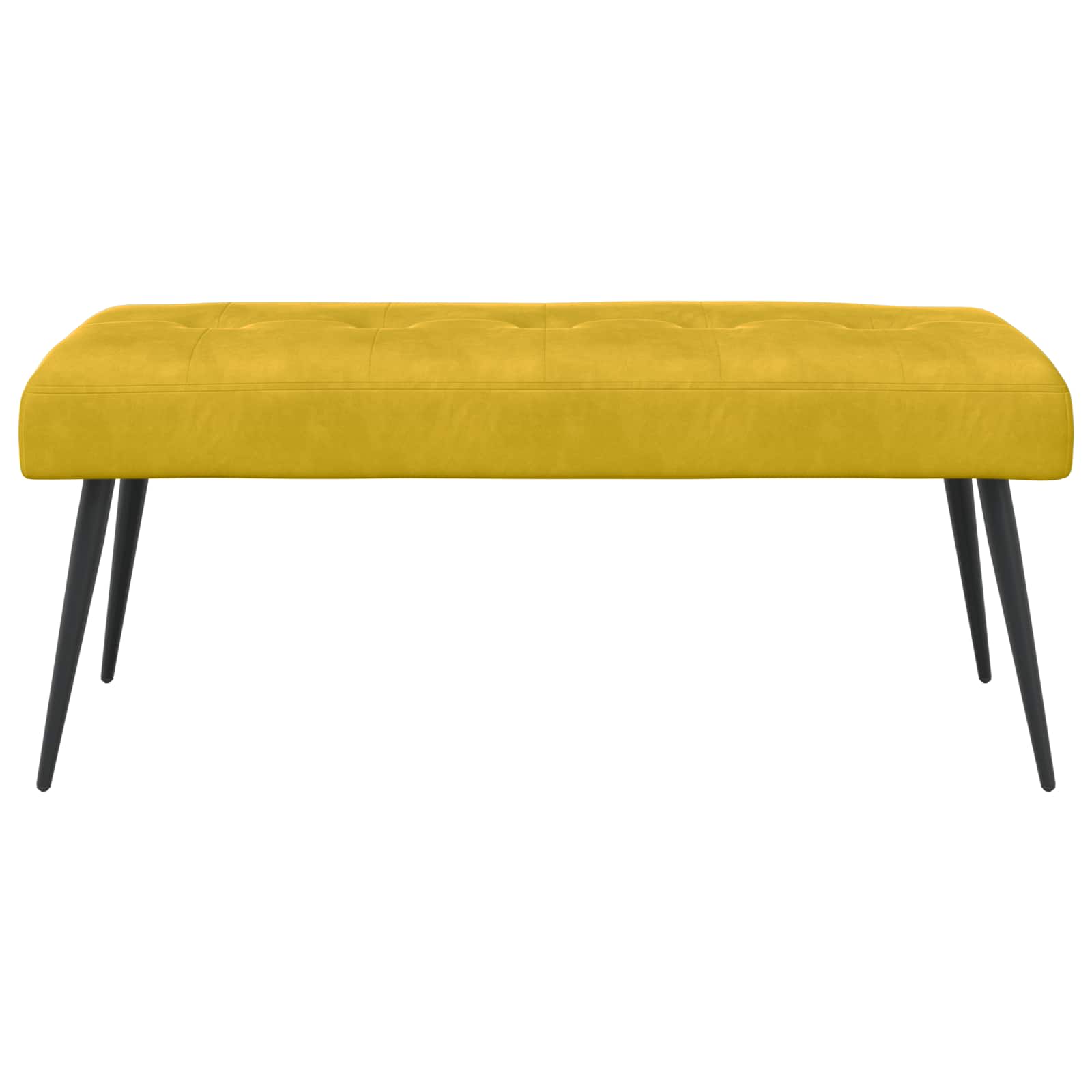 Klupa s gumbastim tkanjem Žuta 110 x 40 x 46 cm Baršun