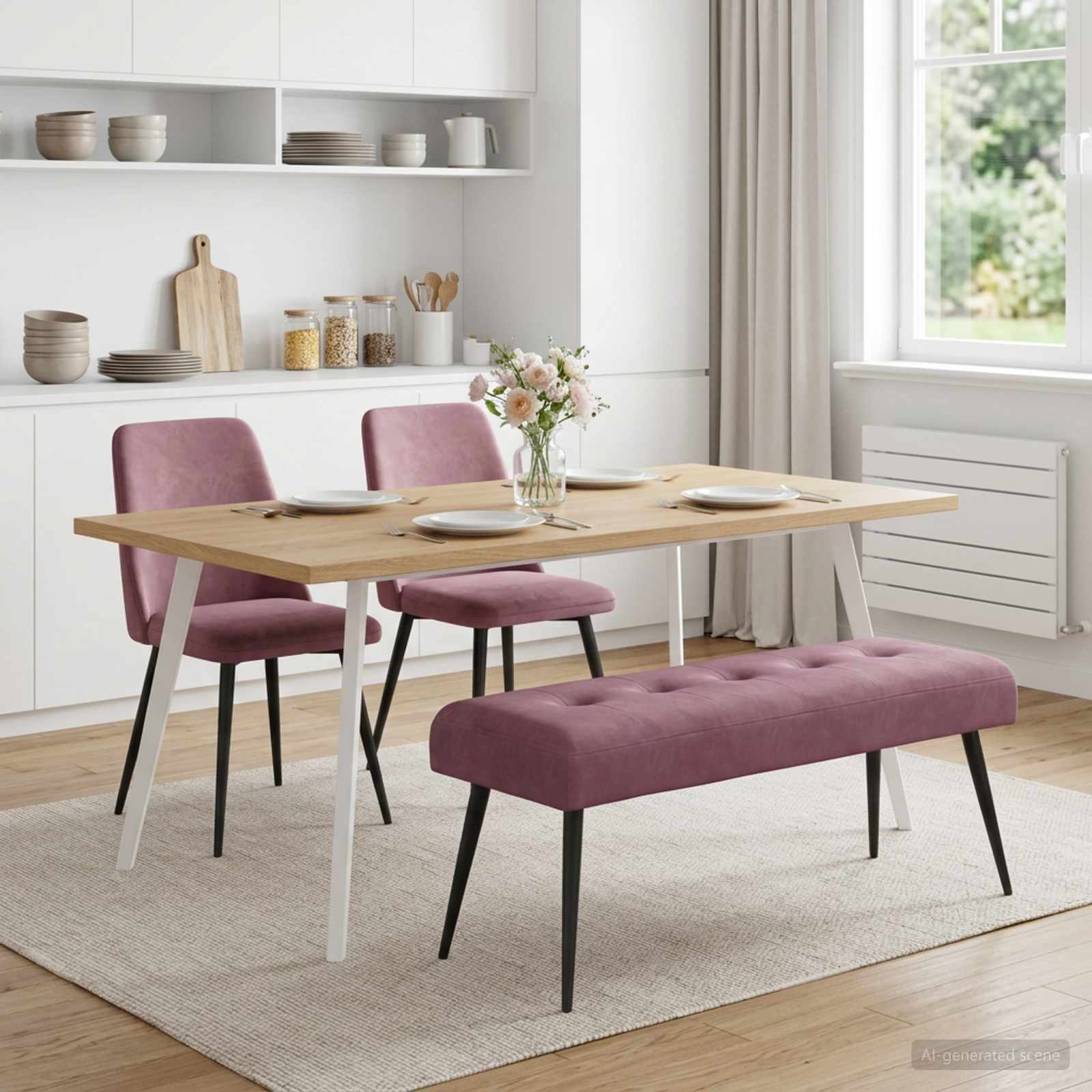 Klupa s gumbastim tkanjem Ljubičasta 110 x 40 x 46 cm Baršun