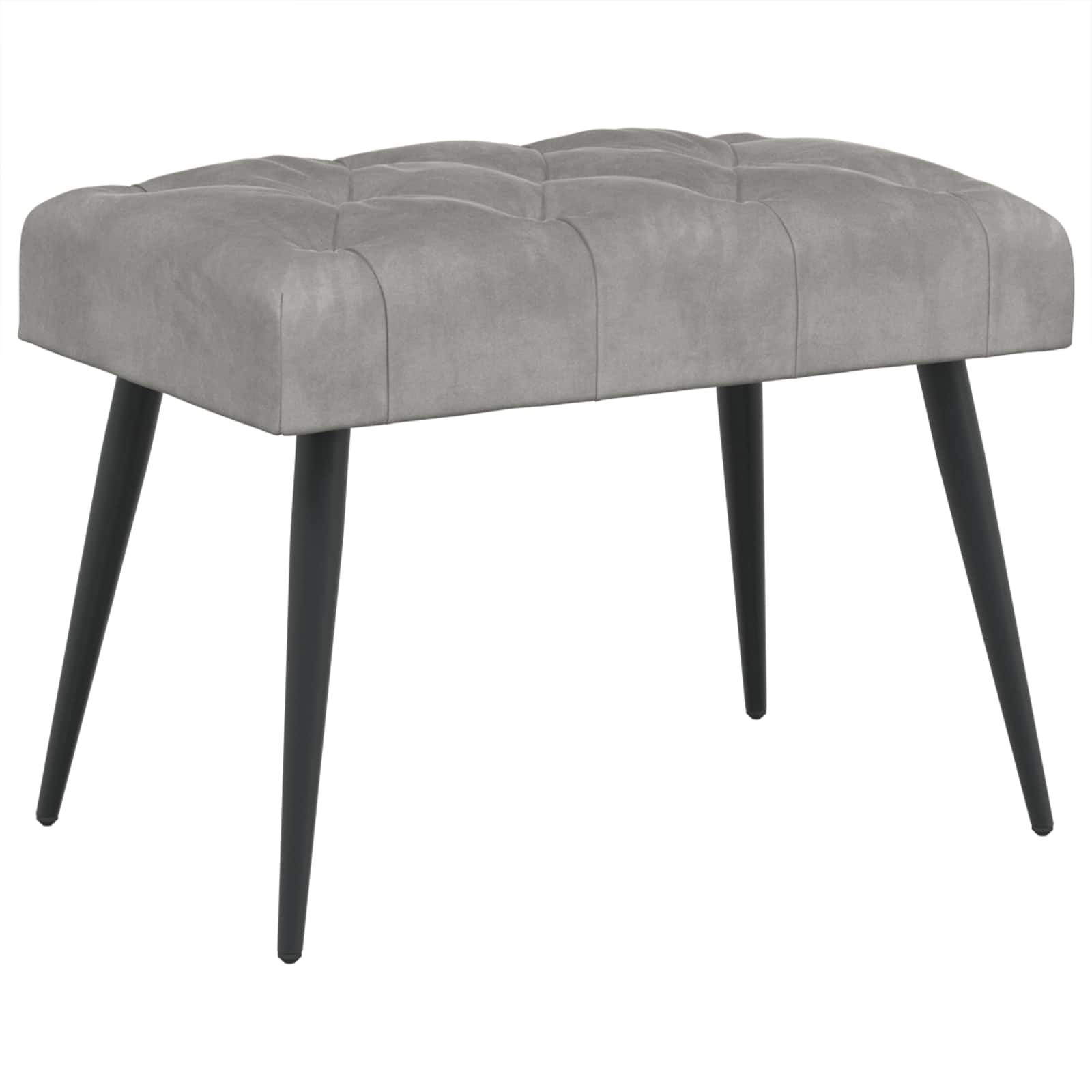 Klupa s gumbastim tkanjem Svjetlosiva 60 x 40 x 45 cm Baršun