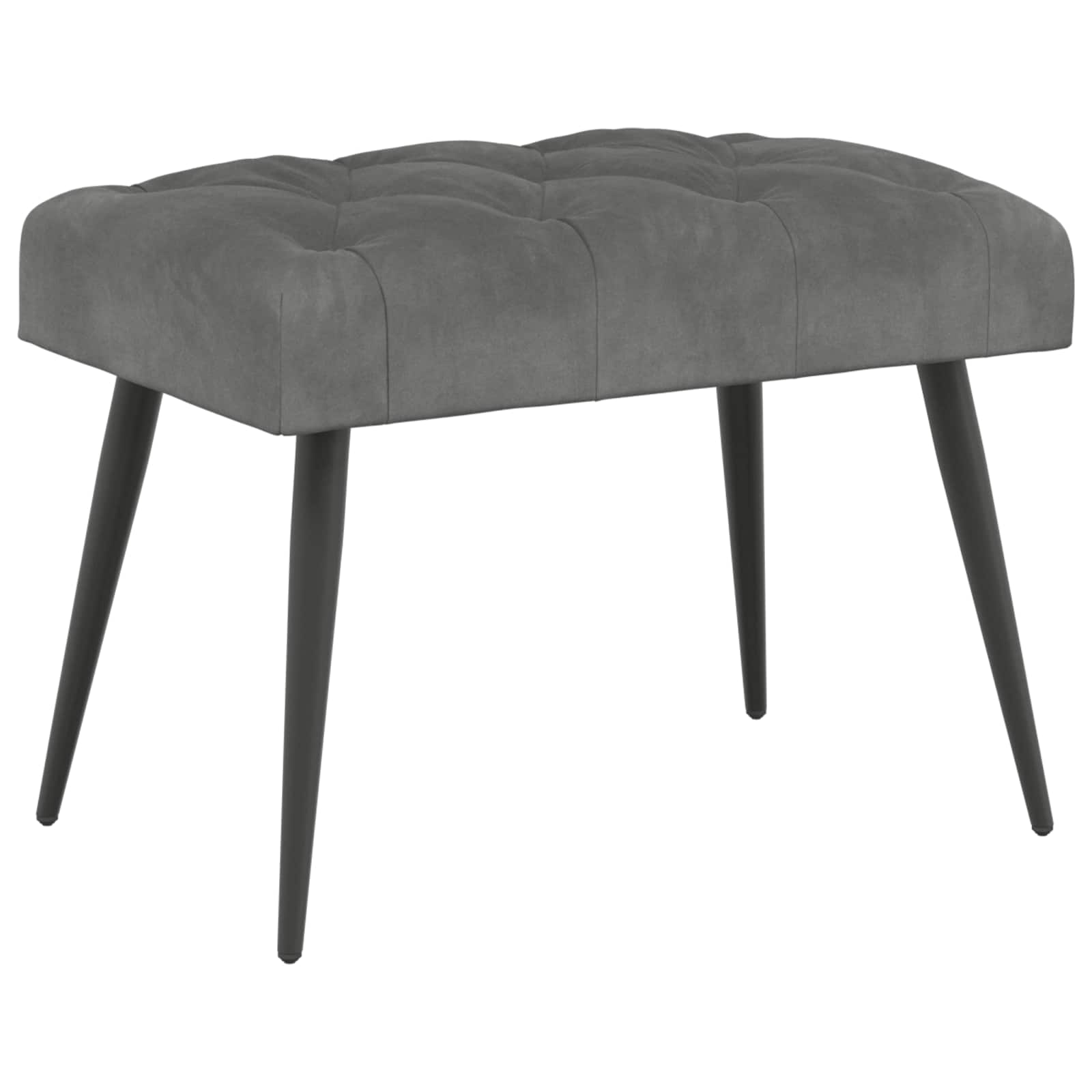 Klupa s gumbastim tkanjem Tamnosiva 60 x 40 x 45 cm Baršun