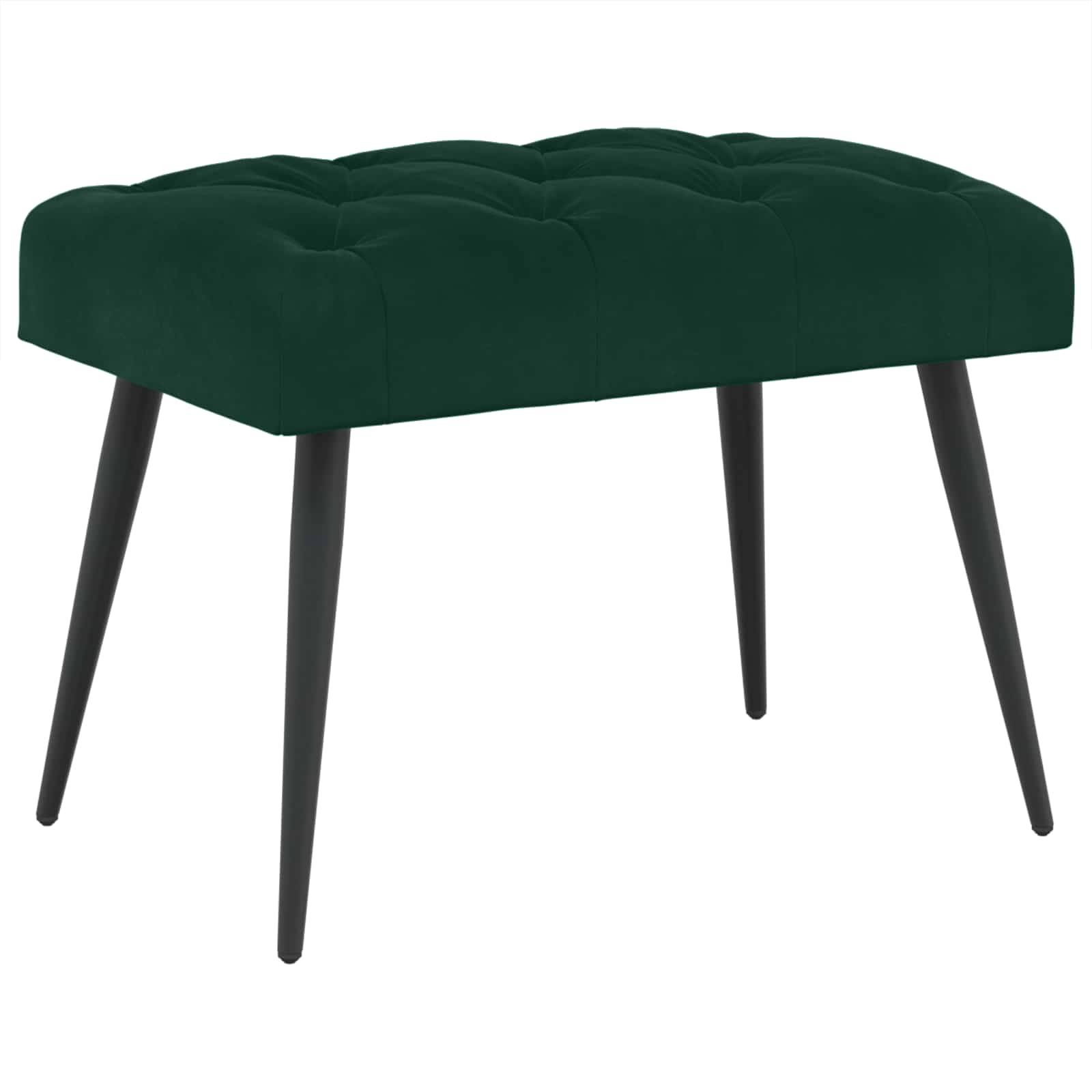 Klupa s gumbastim tkanjem Tamnozelena 60 x 40 x 45 cm Baršun