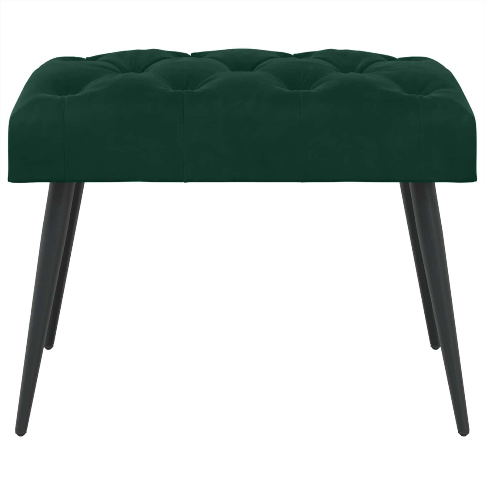 Klupa s gumbastim tkanjem Tamnozelena 60 x 40 x 45 cm Baršun