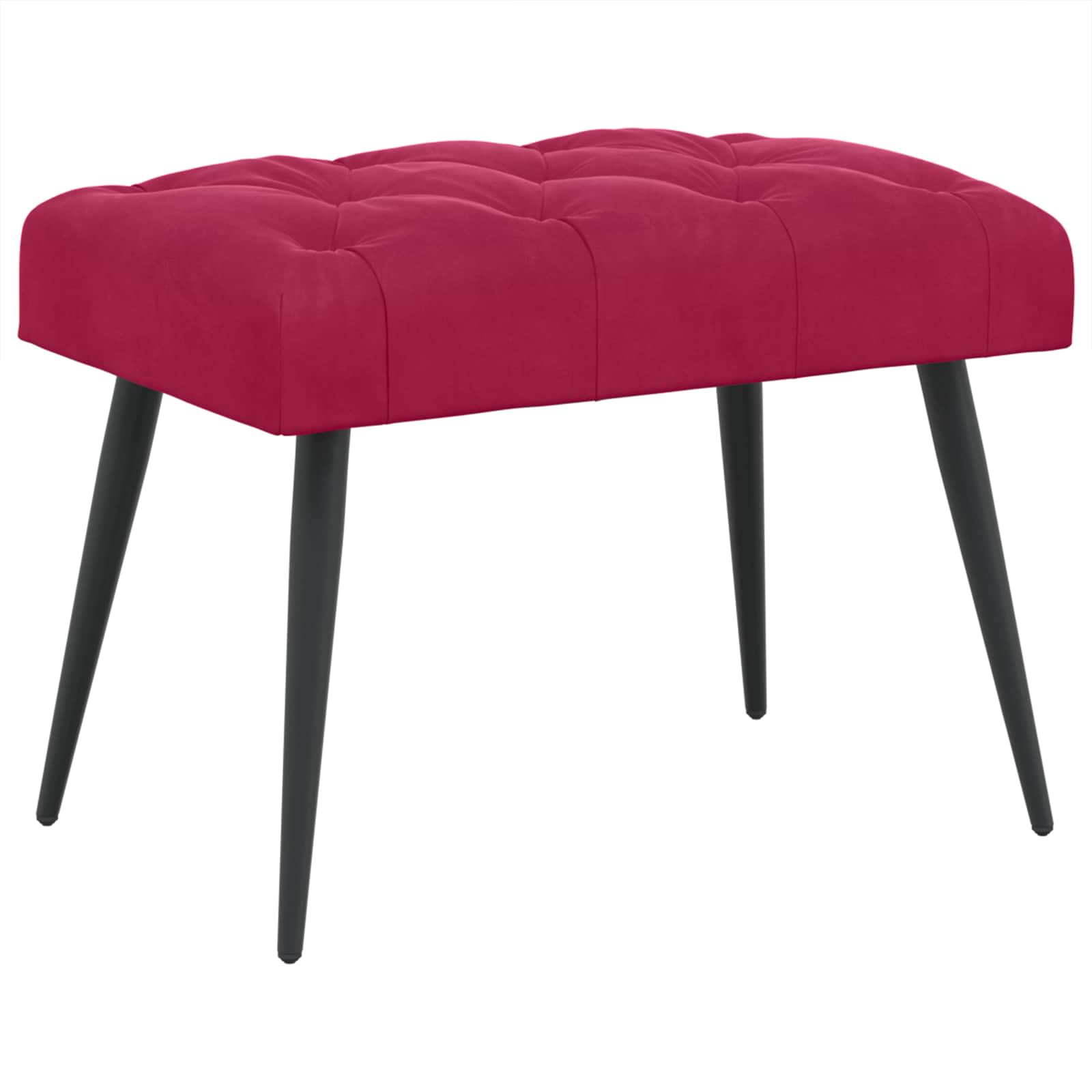 Klupa s gumbastim tkanjem Vinska crvena 60 x 40 x 45 cm Baršun