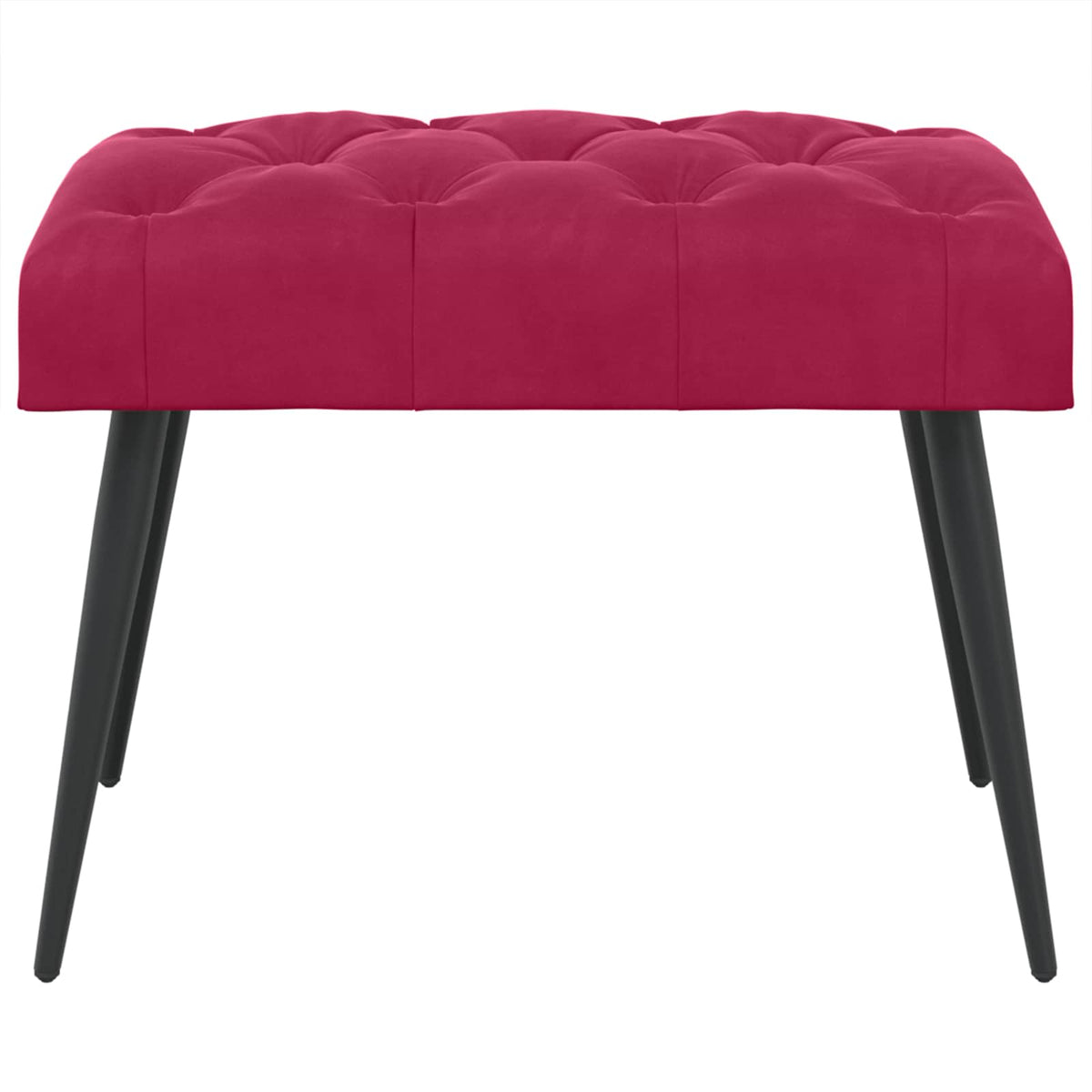 Klupa s gumbastim tkanjem Vinska crvena 60 x 40 x 45 cm Baršun