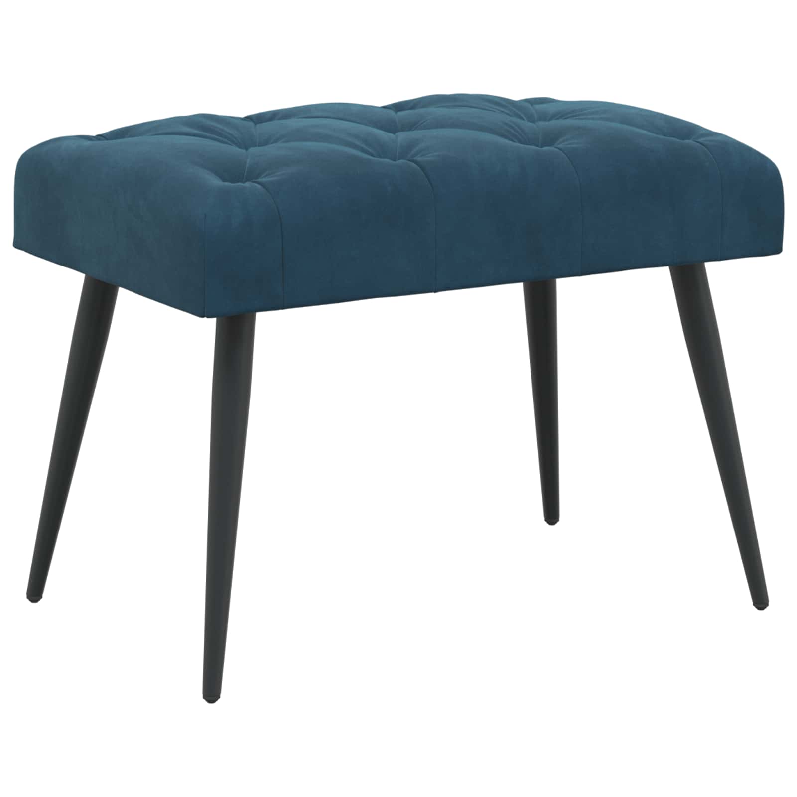Klupa s gumbastim tkanjem Plava 60 x 40 x 45 cm Baršun