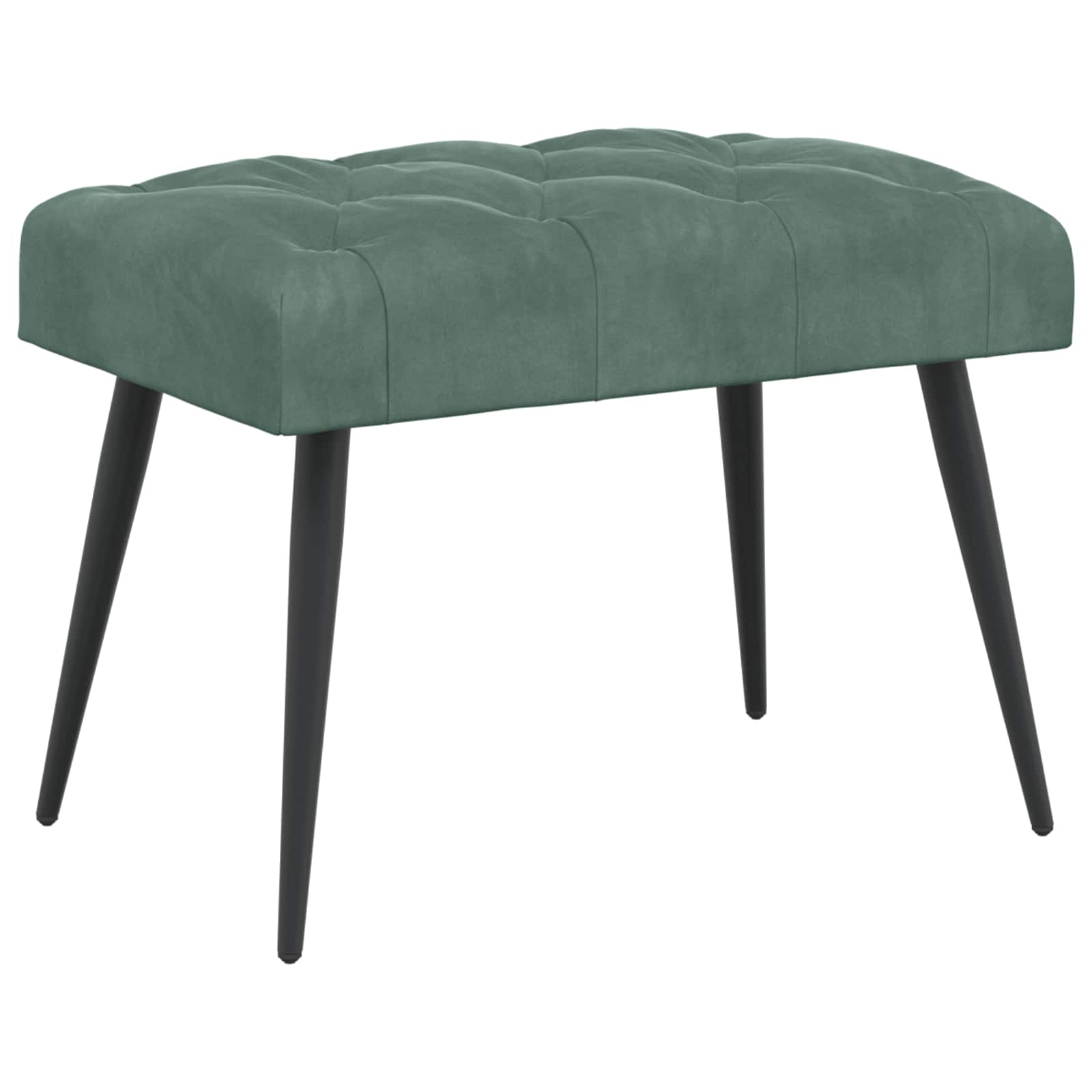 Klupa s gumbastim tkanjem Morska zelena 60 x 40 x 45 cm Baršun