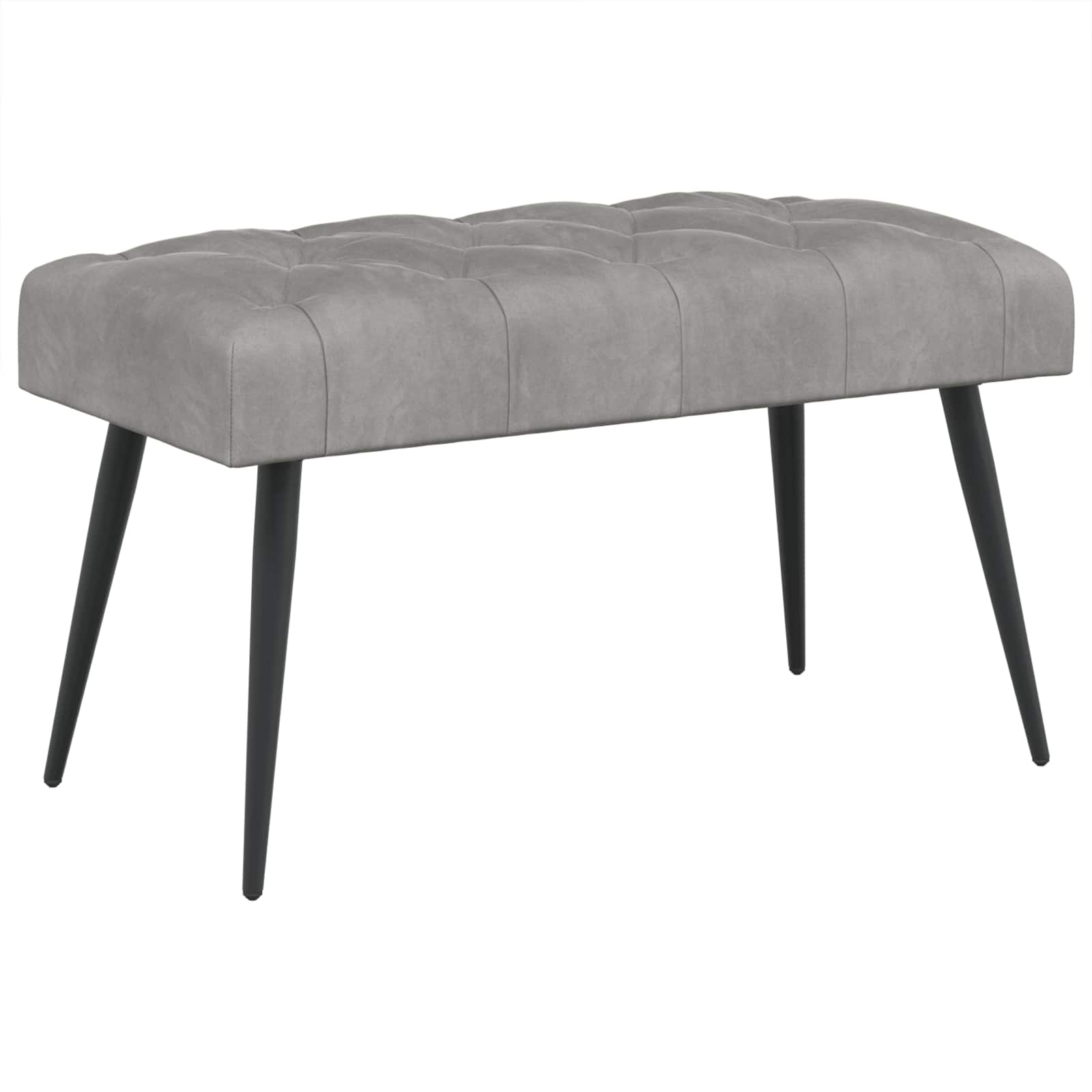 Klupa s gumbastim tkanjem Svjetlosiva 80 x 40 x 46 cm Baršun