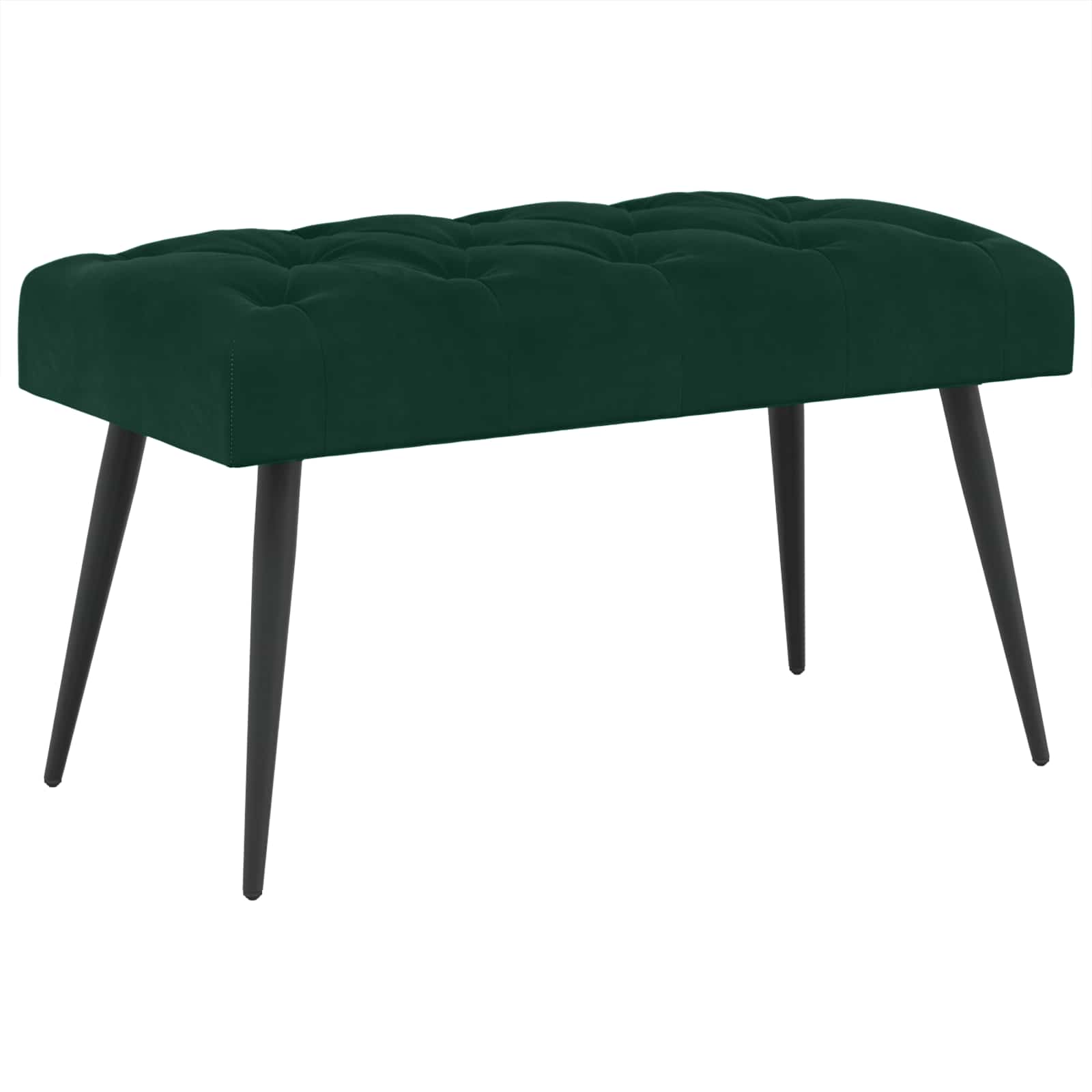Klupa s gumbastim tkanjem Tamnozelena 80 x 40 x 46 cm Baršun