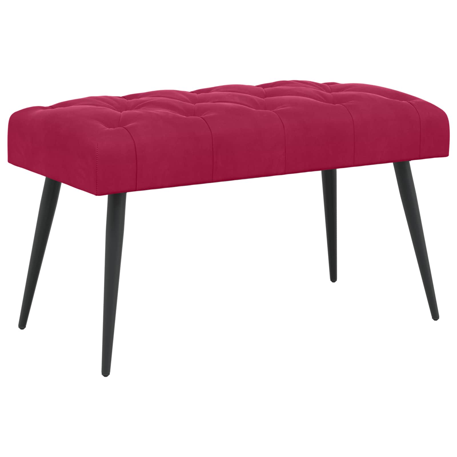 Klupa s gumbastim tkanjem Vinska crvena 80 x 40 x 46 cm Baršun