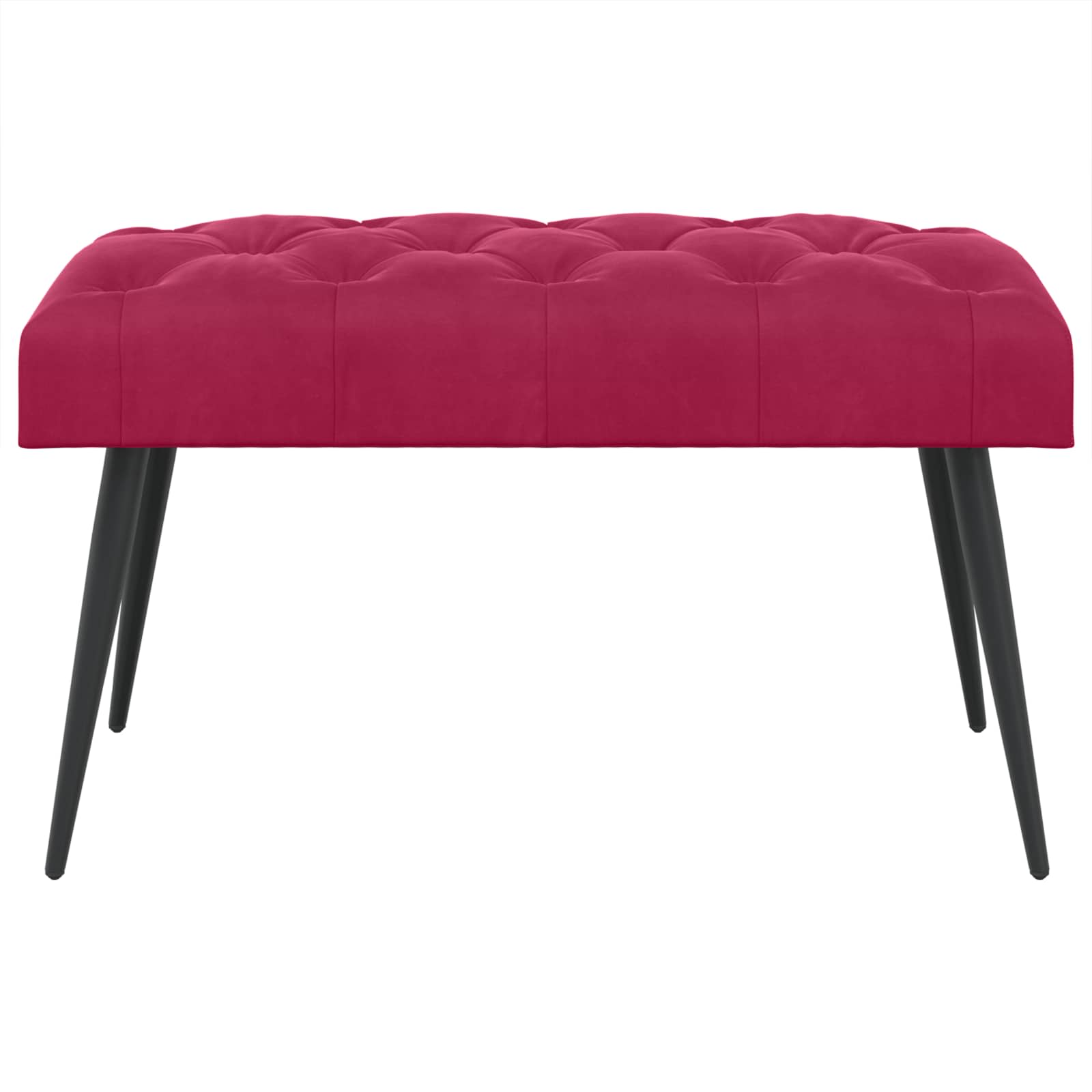Klupa s gumbastim tkanjem Vinska crvena 80 x 40 x 46 cm Baršun