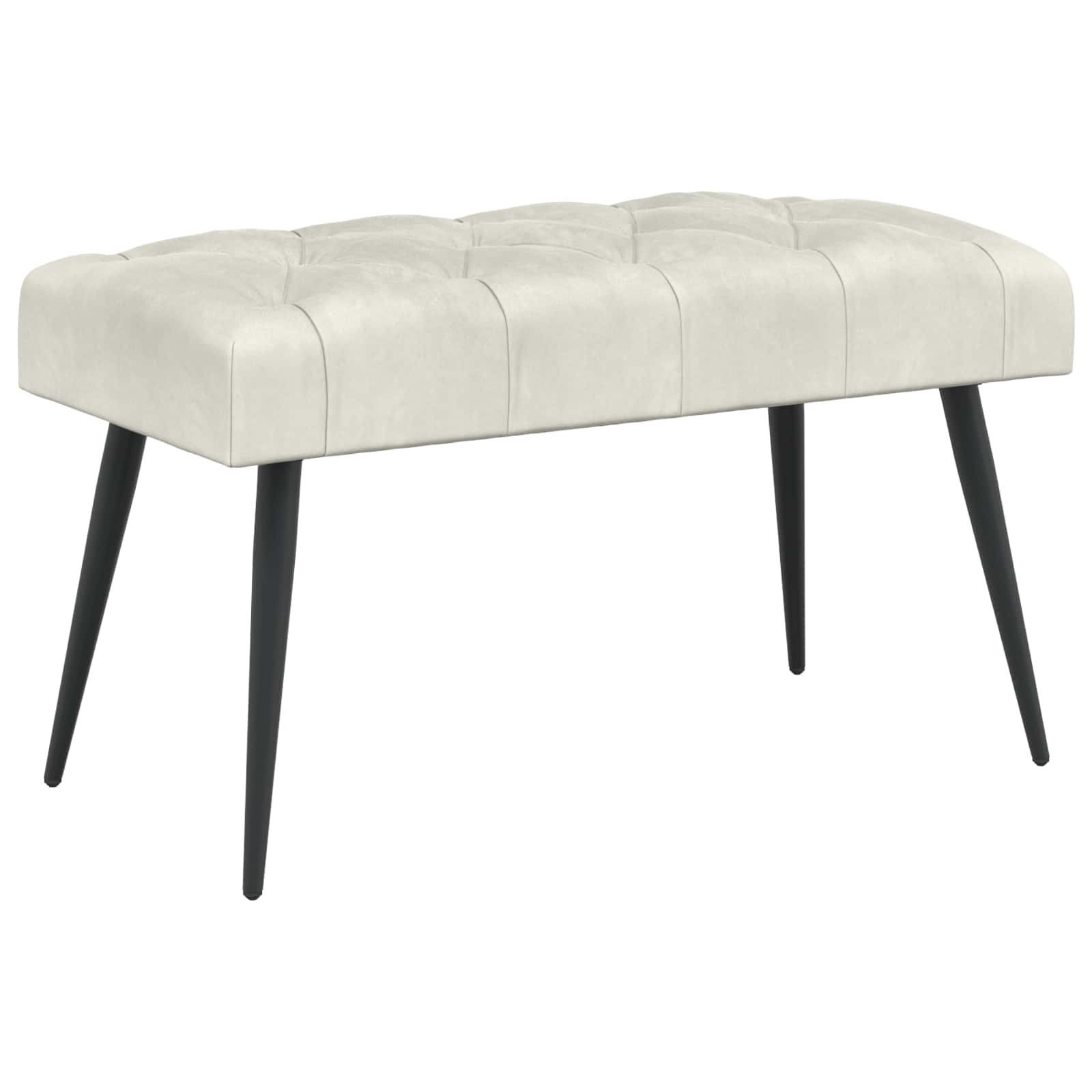 Klupa s gumbastim tkanjem Krem 80 x 40 x 46 cm Baršun