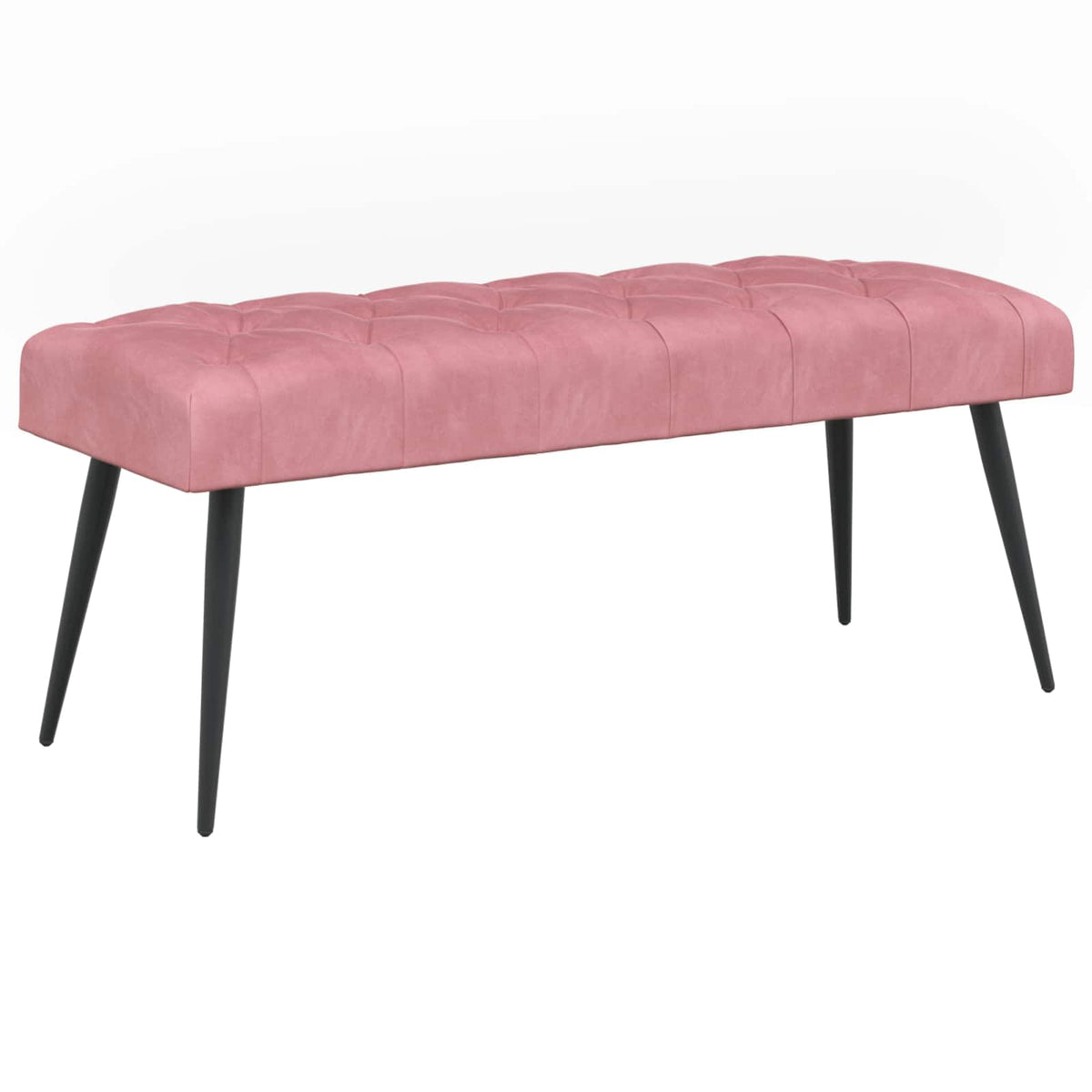 Klupa s gumbastim tkanjem Ružičasta 110 x 40 x 46 cm Baršun