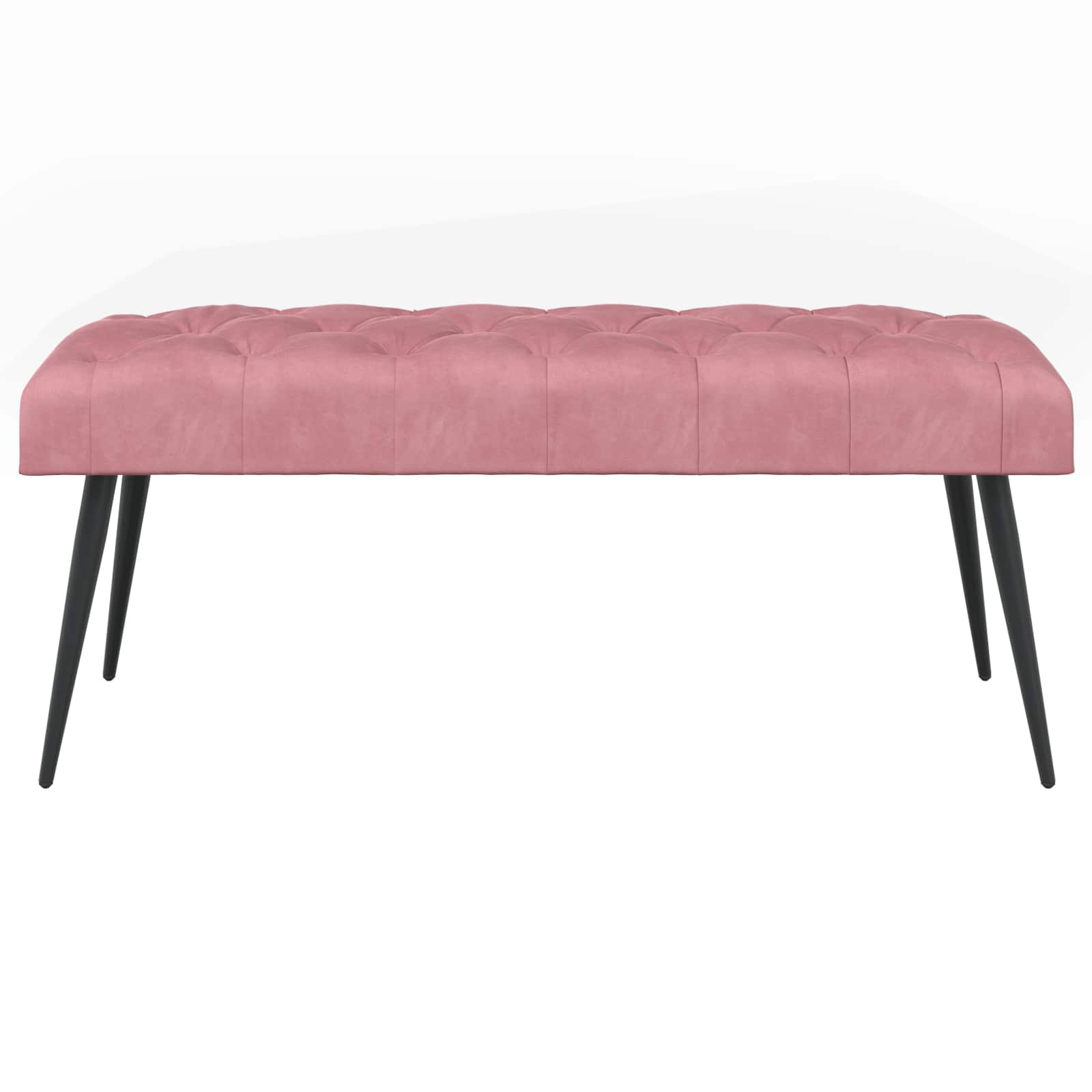 Klupa s gumbastim tkanjem Ružičasta 110 x 40 x 46 cm Baršun