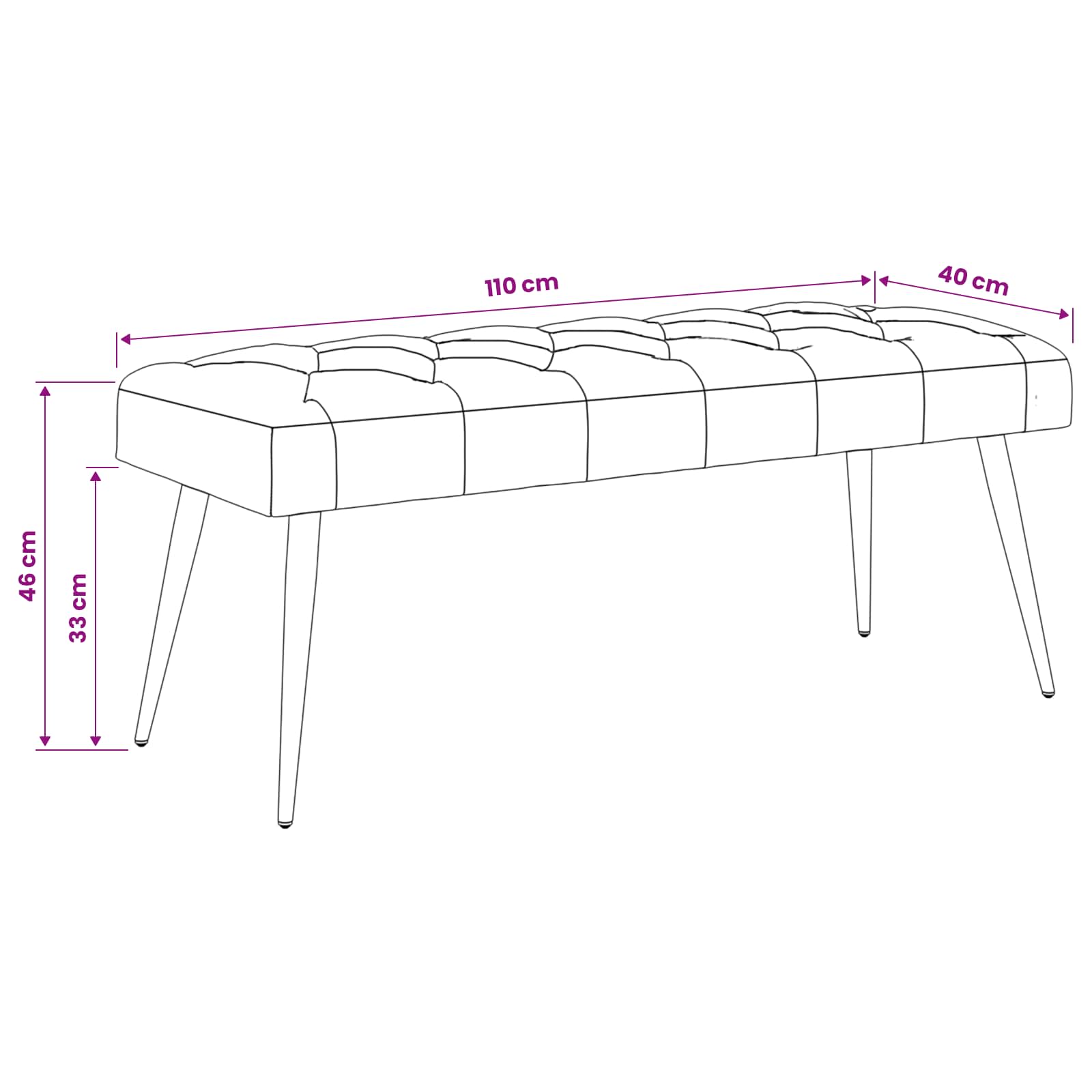 Klupa s gumbastim tkanjem Morska zelena 110 x 40 x 46 cm Baršun