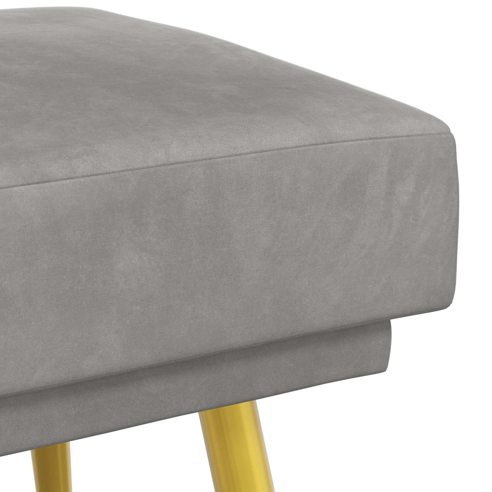 Klupa s dvostrukim slojem Svjetlosiva 120 x 45 x 46 cm Baršun