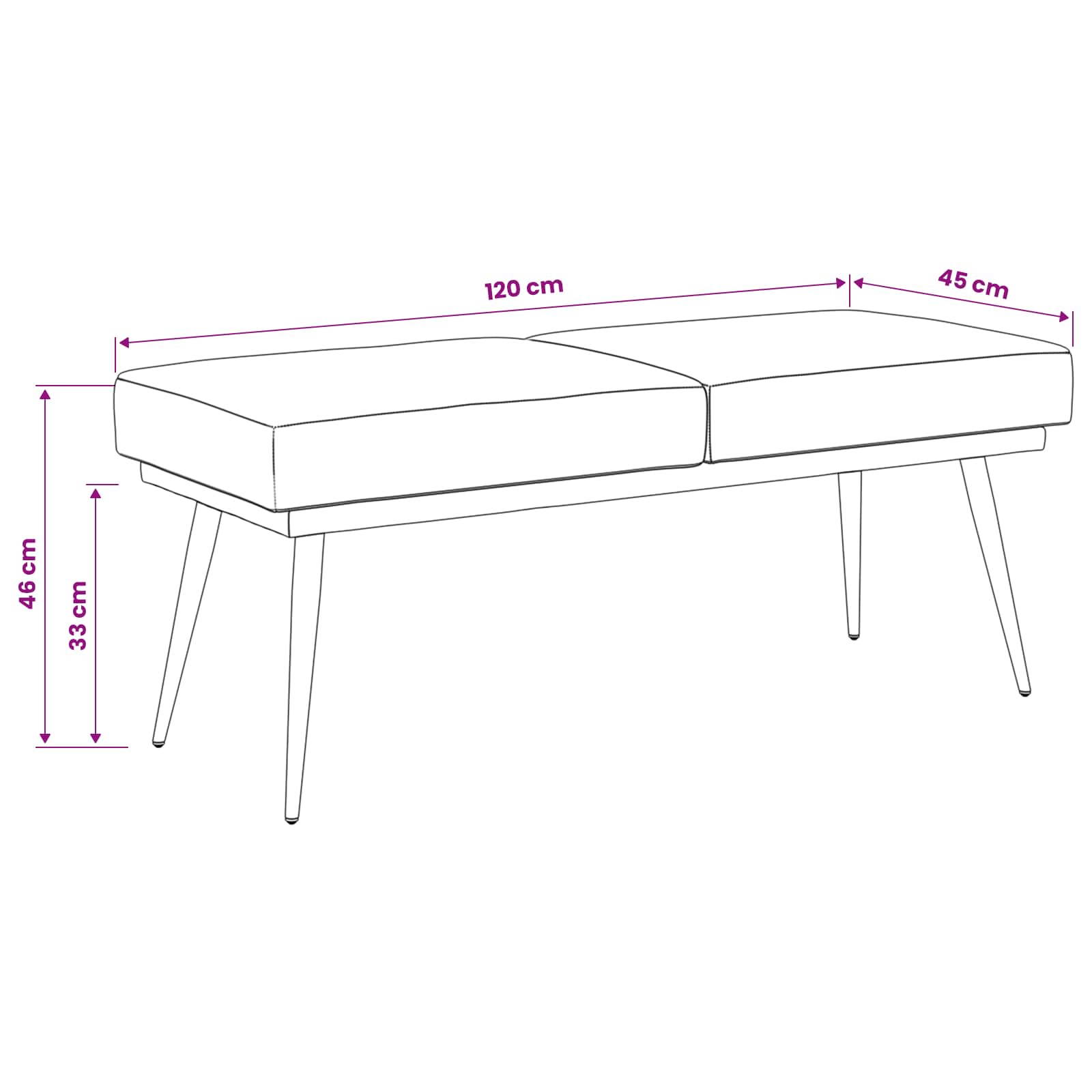 Klupa s dvostrukim slojem Tamnozelena 120 x 45 x 46 cm Baršun