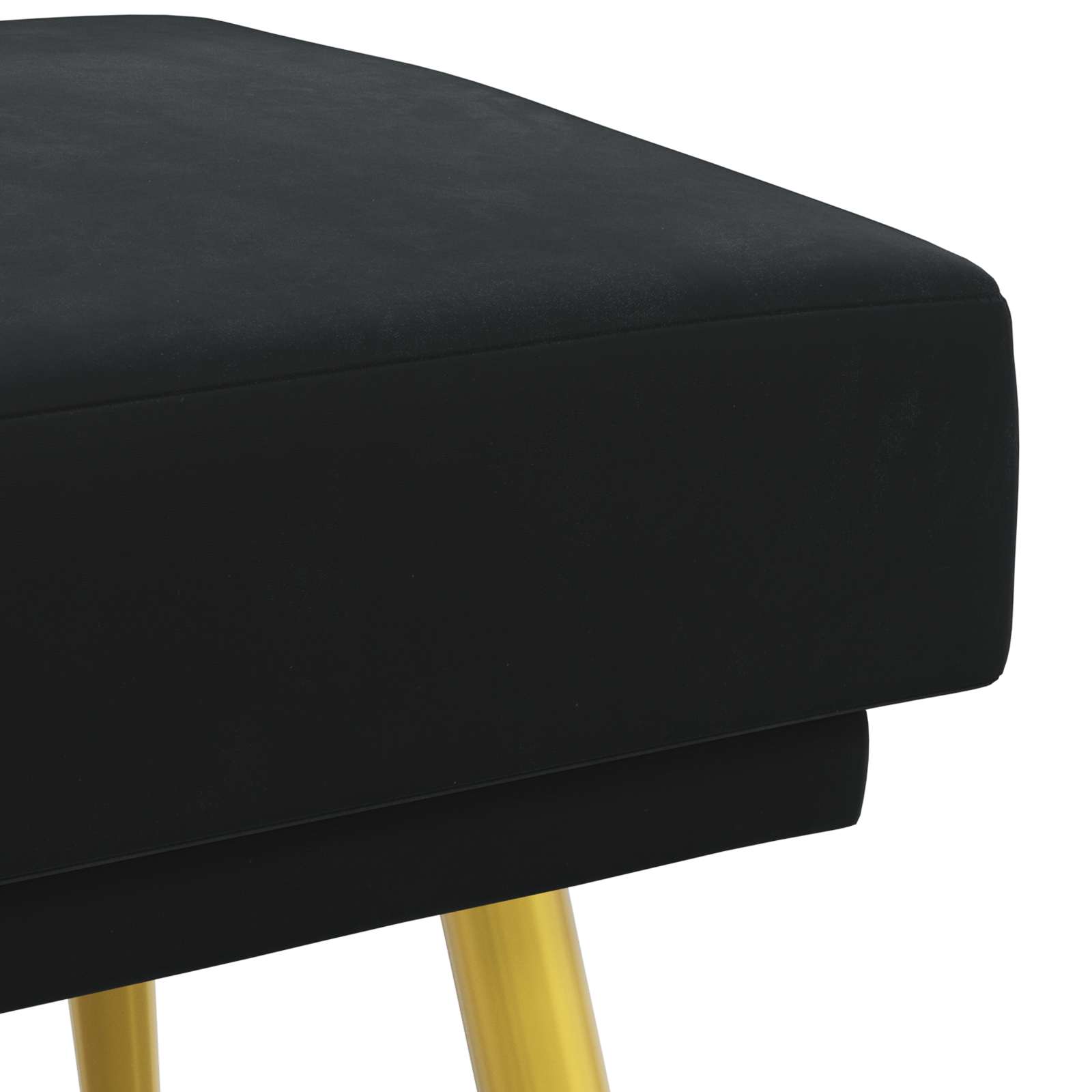 Klupa s dvostrukim slojem Crna 120 x 45 x 46 cm Baršun