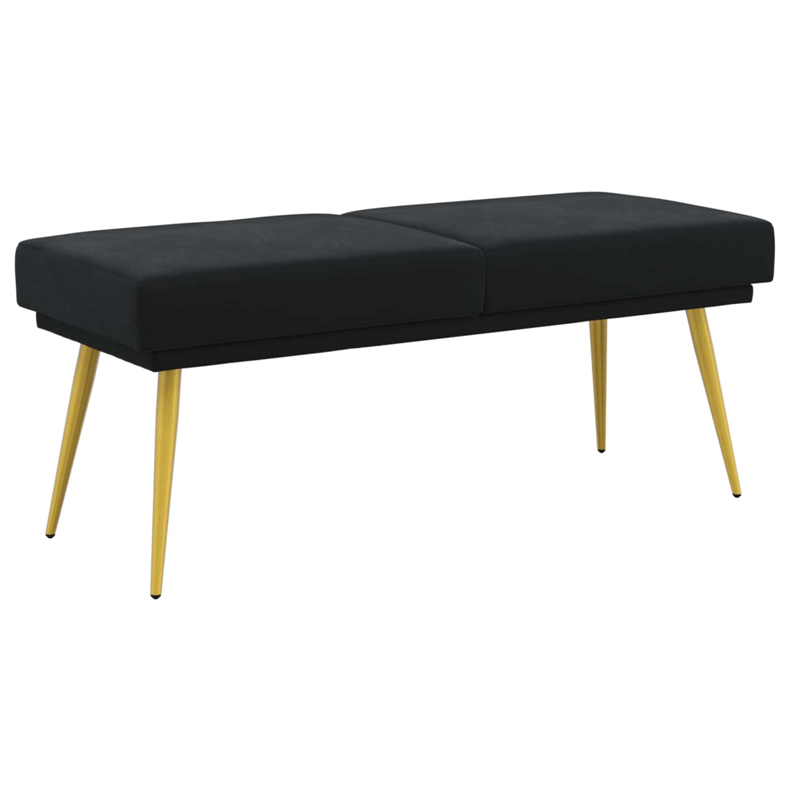 Klupa s dvostrukim slojem Crna 120 x 45 x 46 cm Baršun