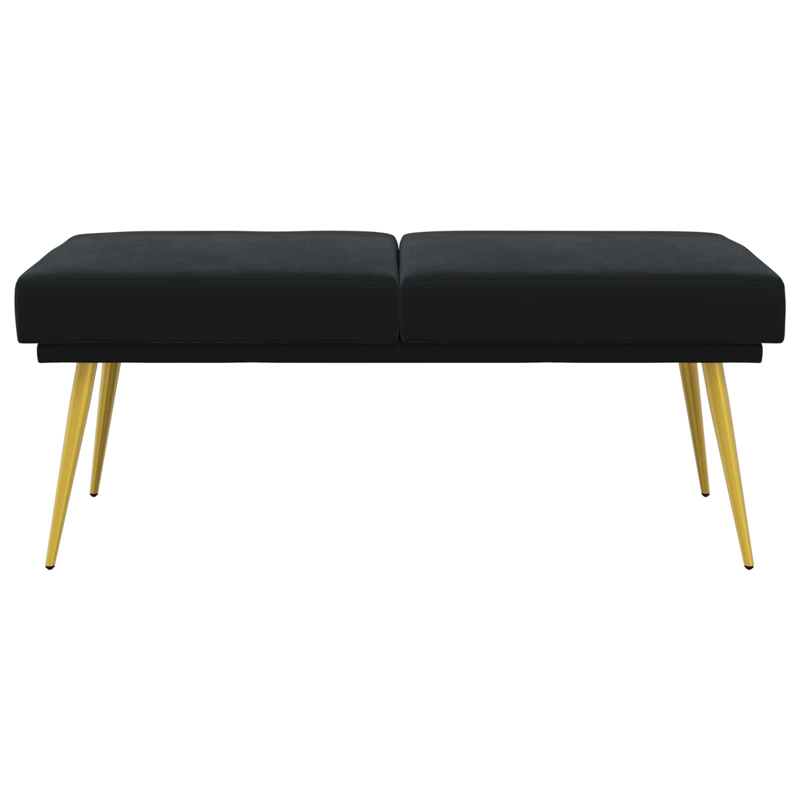 Klupa s dvostrukim slojem Crna 120 x 45 x 46 cm Baršun