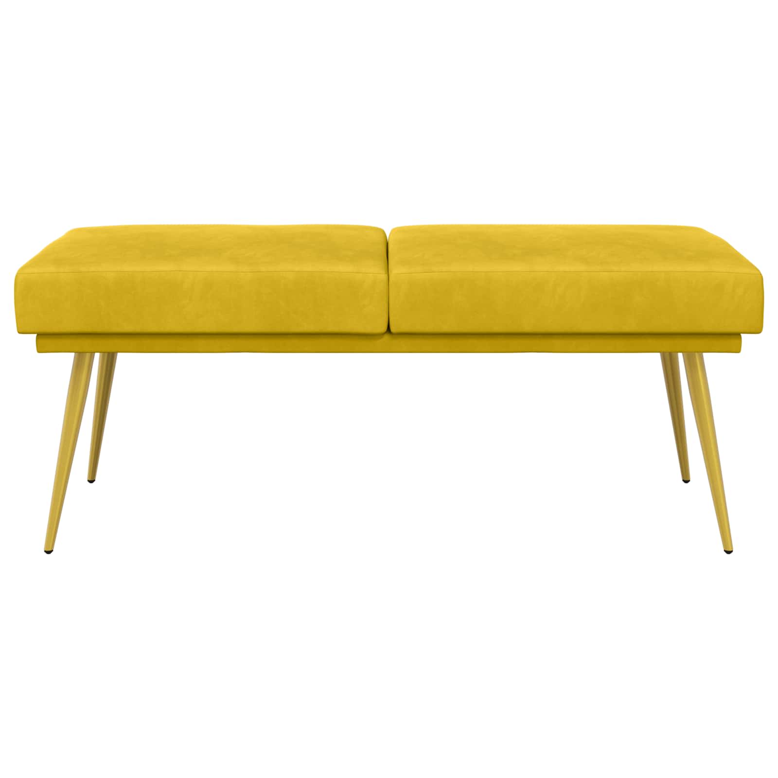 Klupa s dvostrukim slojem Žuta 120 x 45 x 46 cm Baršun