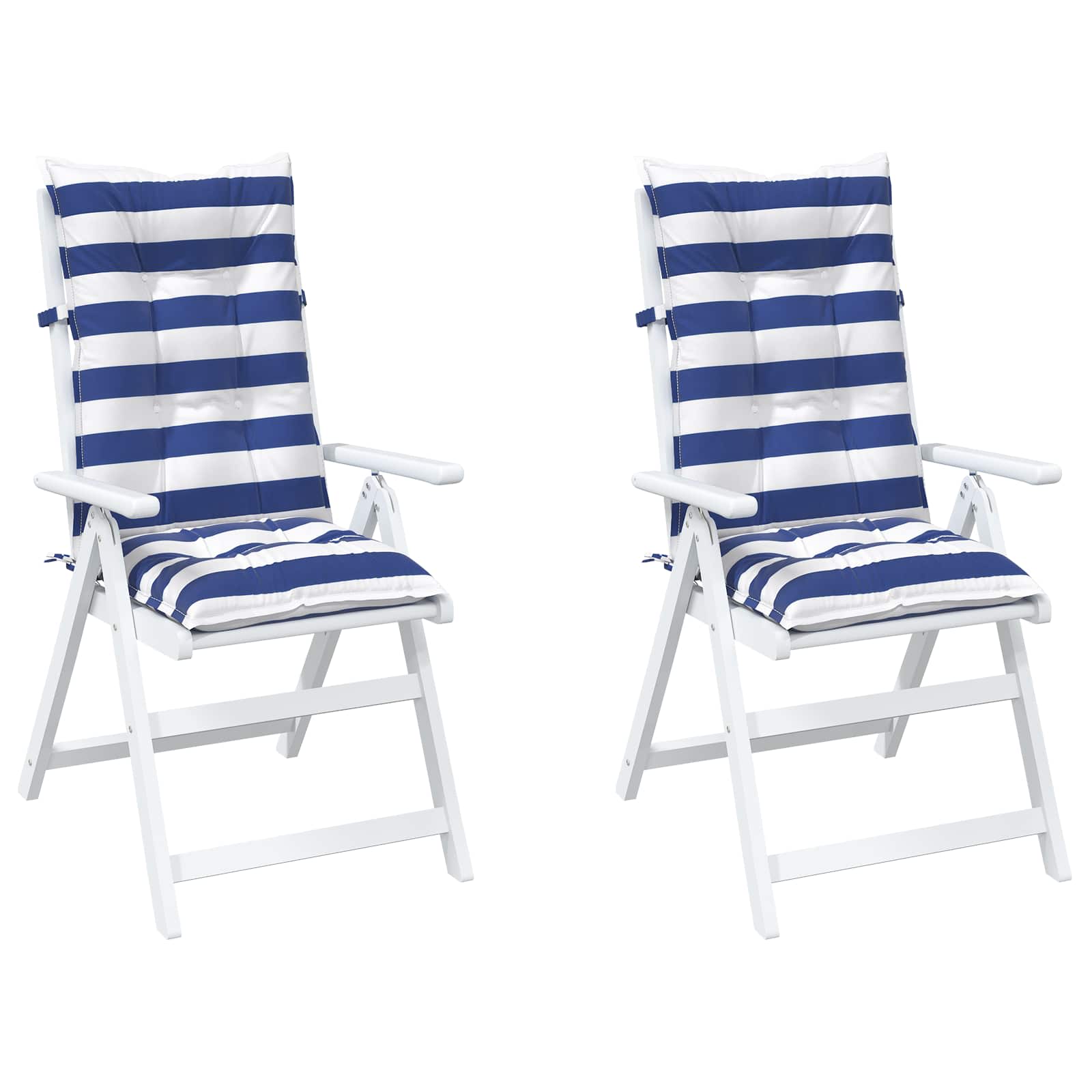 Jastučić za van 2 pcs Plava i bijela 120 x 50 x 7 cm Tkanina