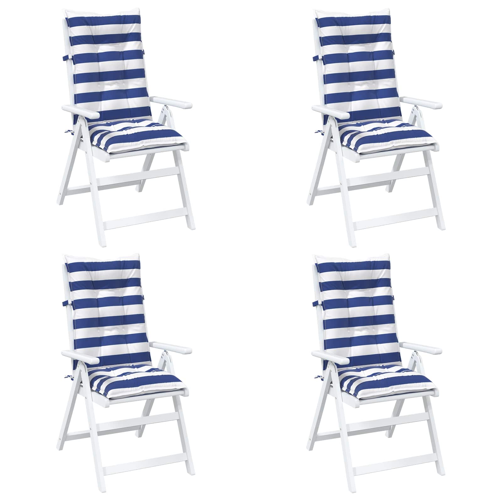 Jastučić za van 4 pcs Plava i bijela 120 x 50 x 7 cm Tkanina