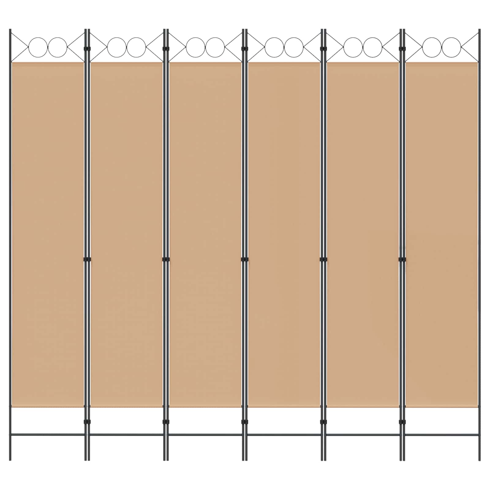 Razdjelnik prostora s 6 panela Bež 240 x 220 cm Tkanina