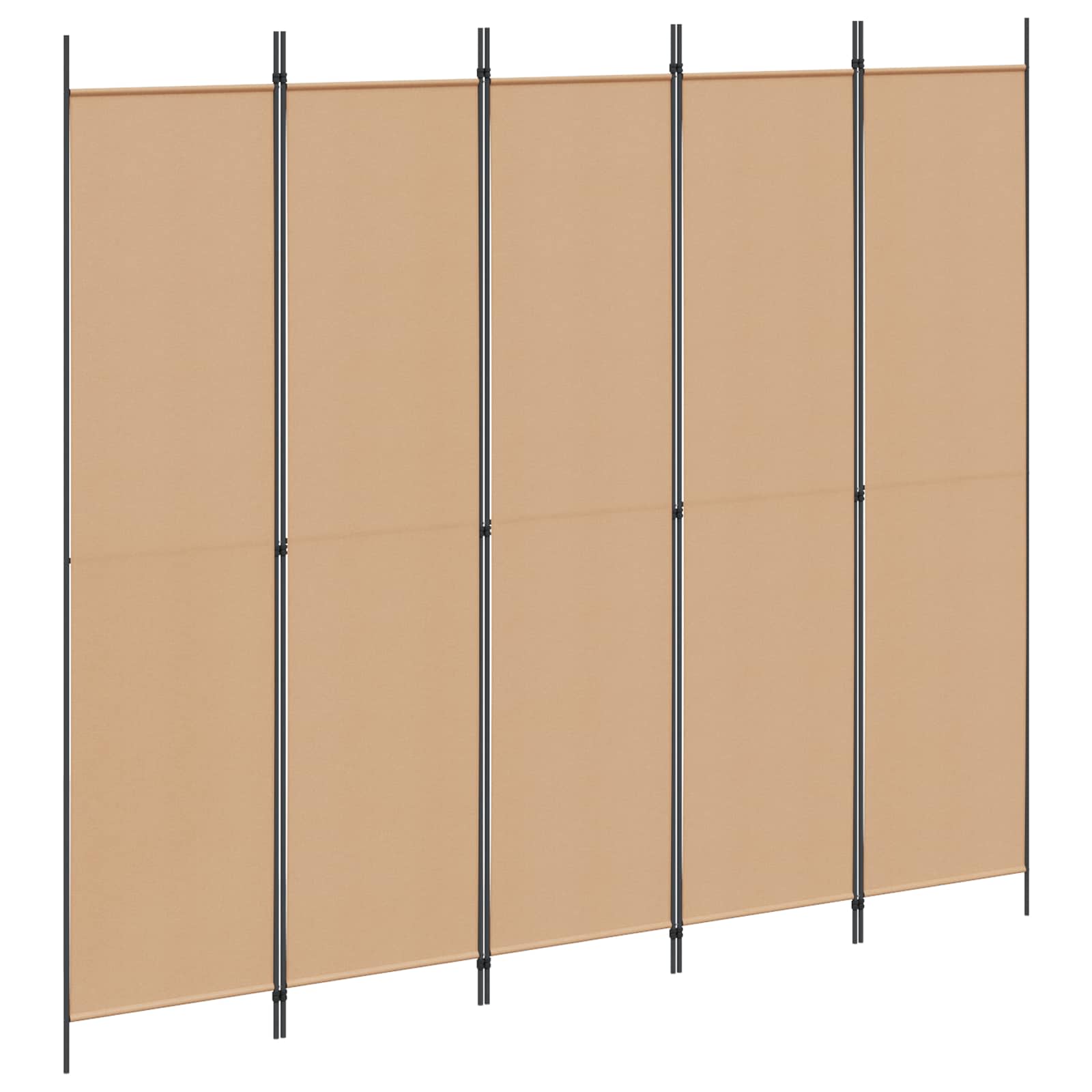 5-Panelni Pregrađivač Bež 250 x 220 cm Tkanina