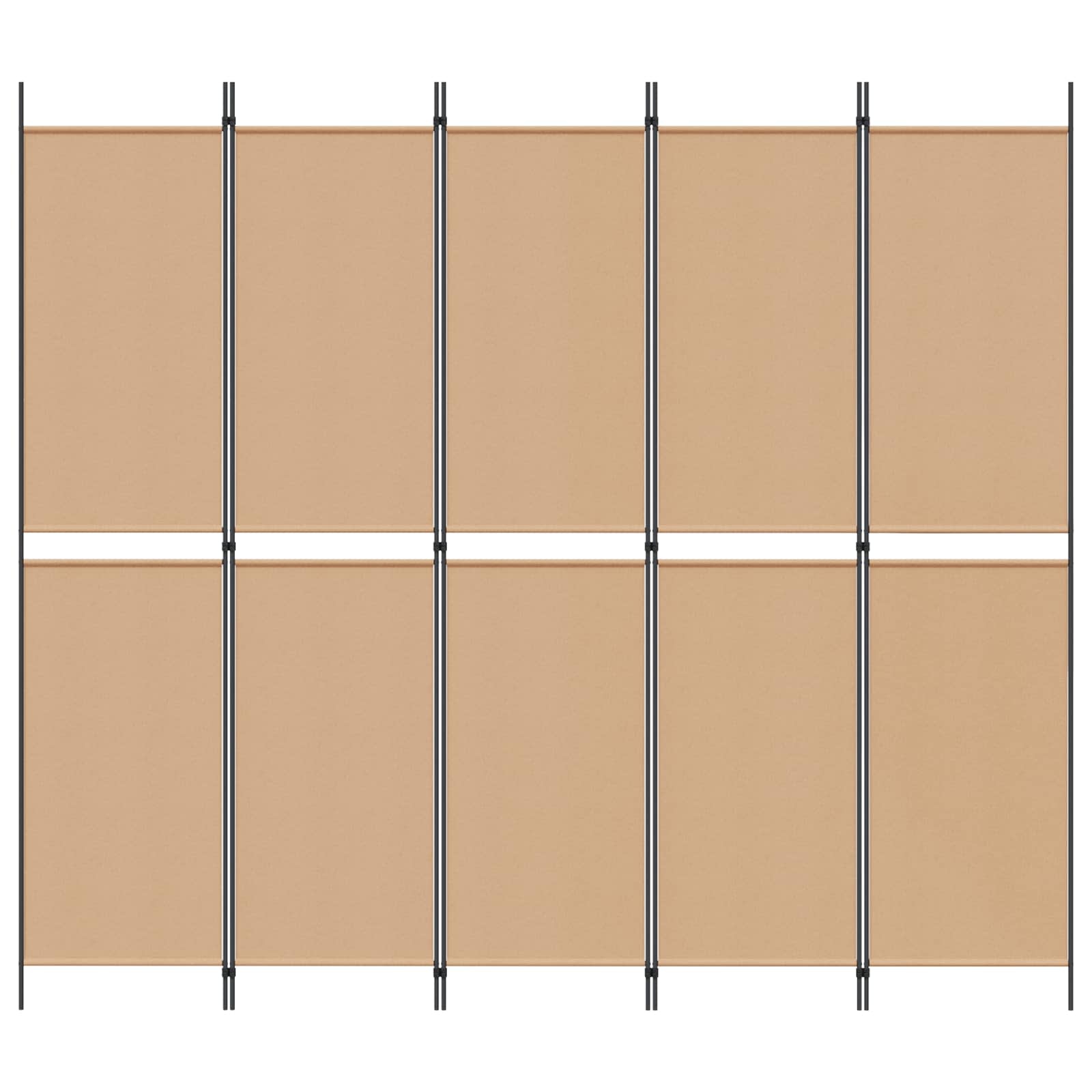 5-podijeljeni pregradni zid Bež 250 x 220 cm Tkanina