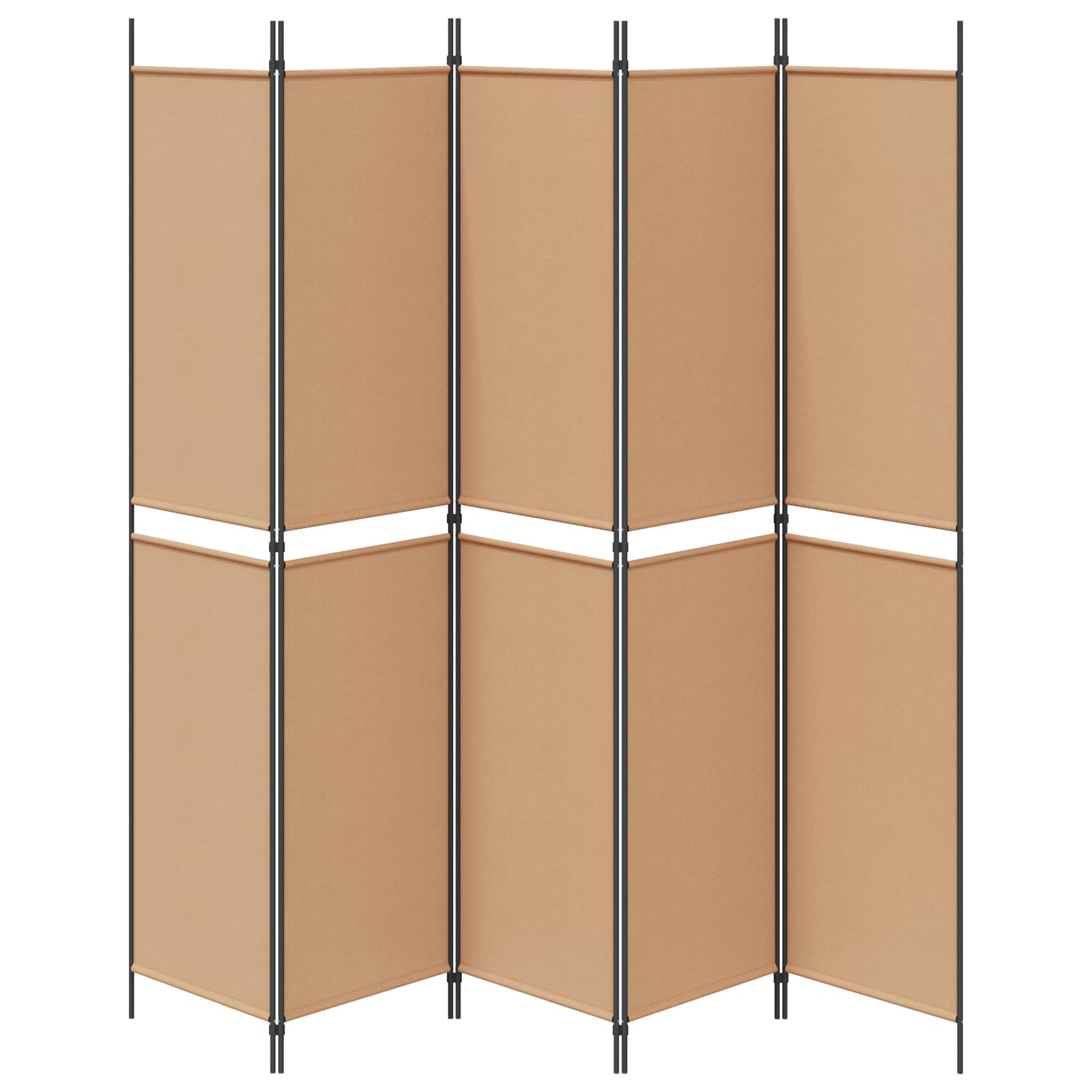 5-podijeljeni pregradni zid Bež 250 x 220 cm Tkanina
