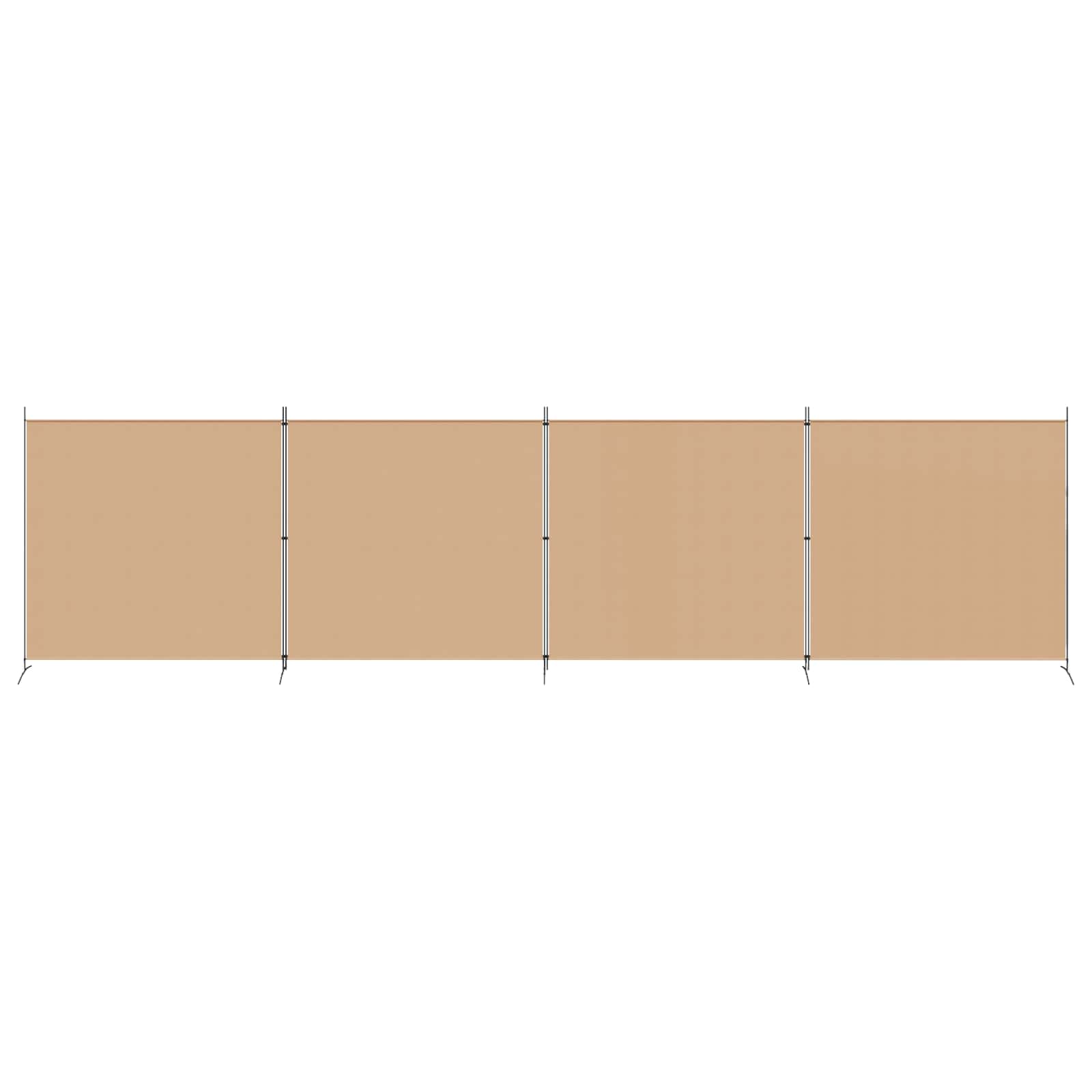 4-panelni pregradni zid Bež 698 x 180 cm Tkanina