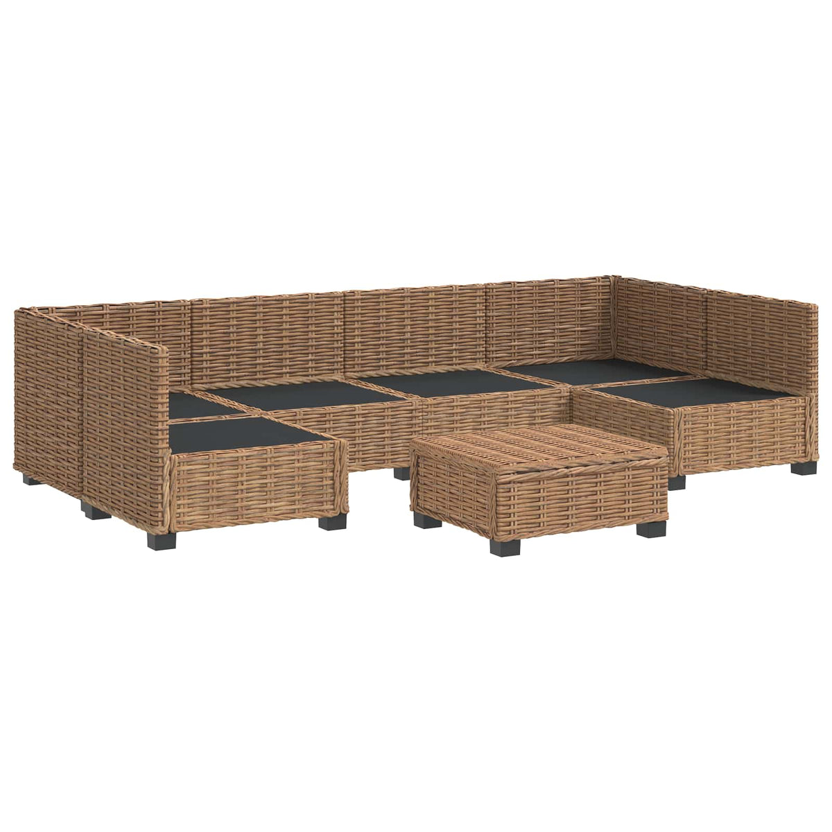 7 kom. Ratan Lounge Set s Jastucima GENDT Prirodni ratan