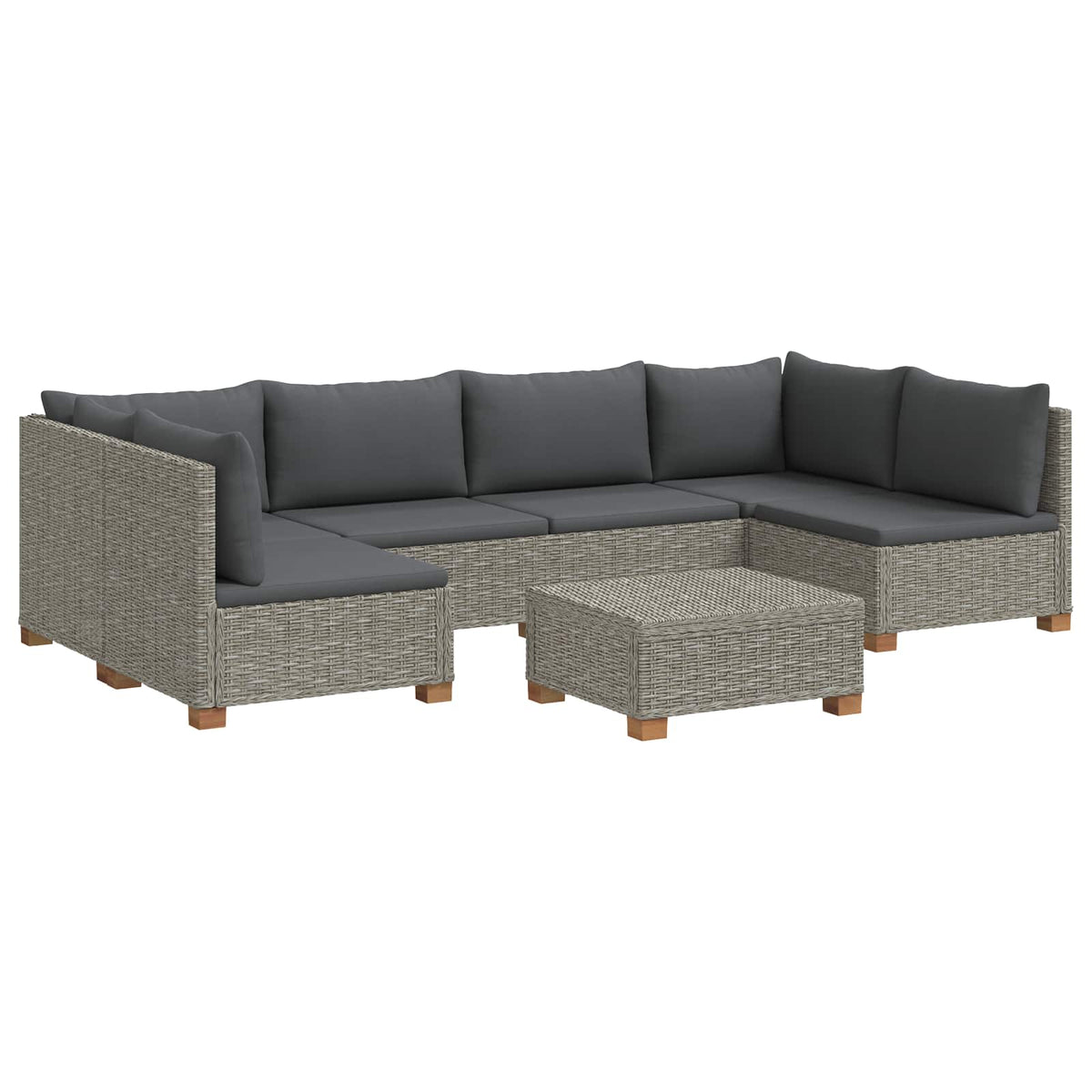 7 kom. Ratan Lounge Set s Jastucima GENDT Prirodni ratan