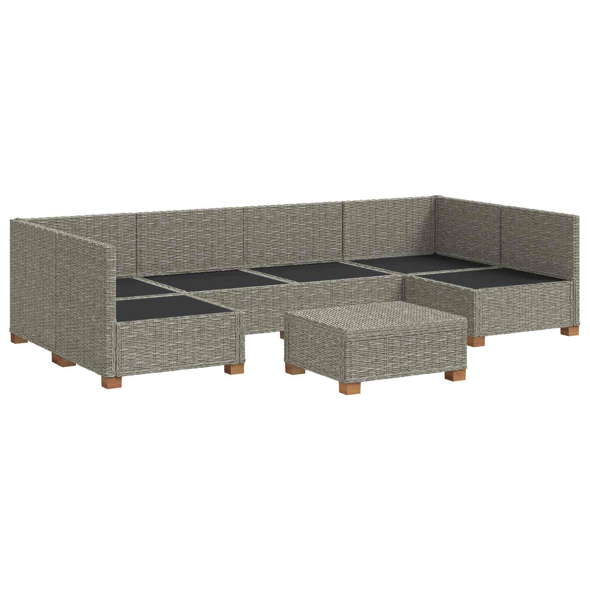 7 kom. Ratan Lounge Set s Jastucima GENDT Prirodni ratan