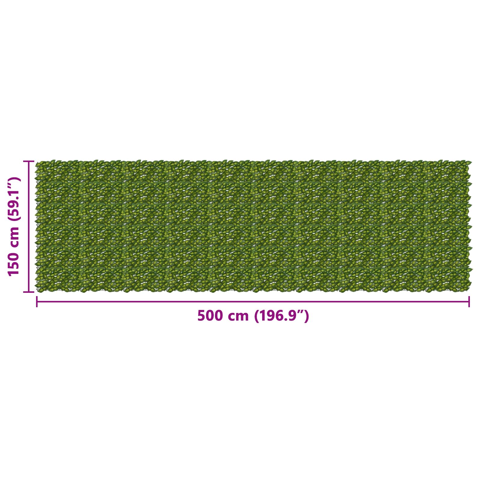 Zaslon za balkon s lišćem Zelena i žuta 500 x 150 cm