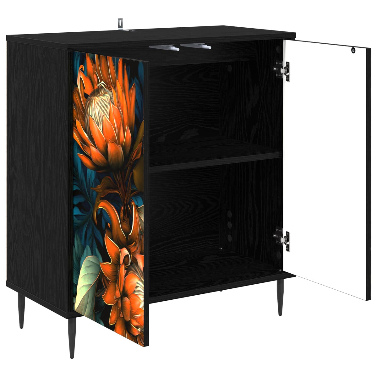 Kreveta LOCHEM Crni hrast 69 x 33 x 76 cm Konstruirano drvo