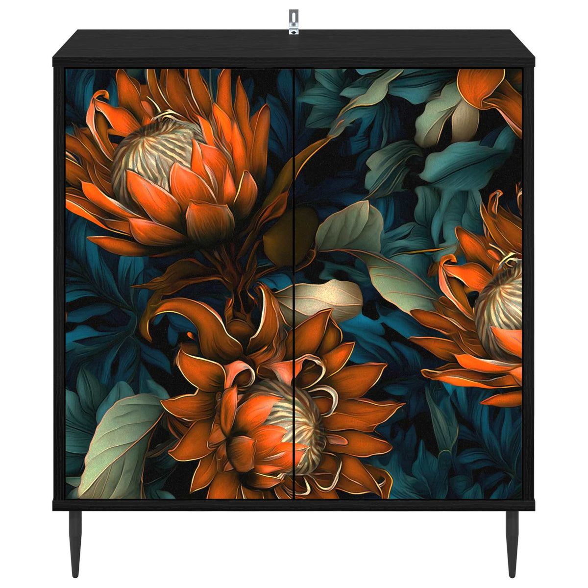 Kreveta LOCHEM Crni hrast 69 x 33 x 76 cm Konstruirano drvo