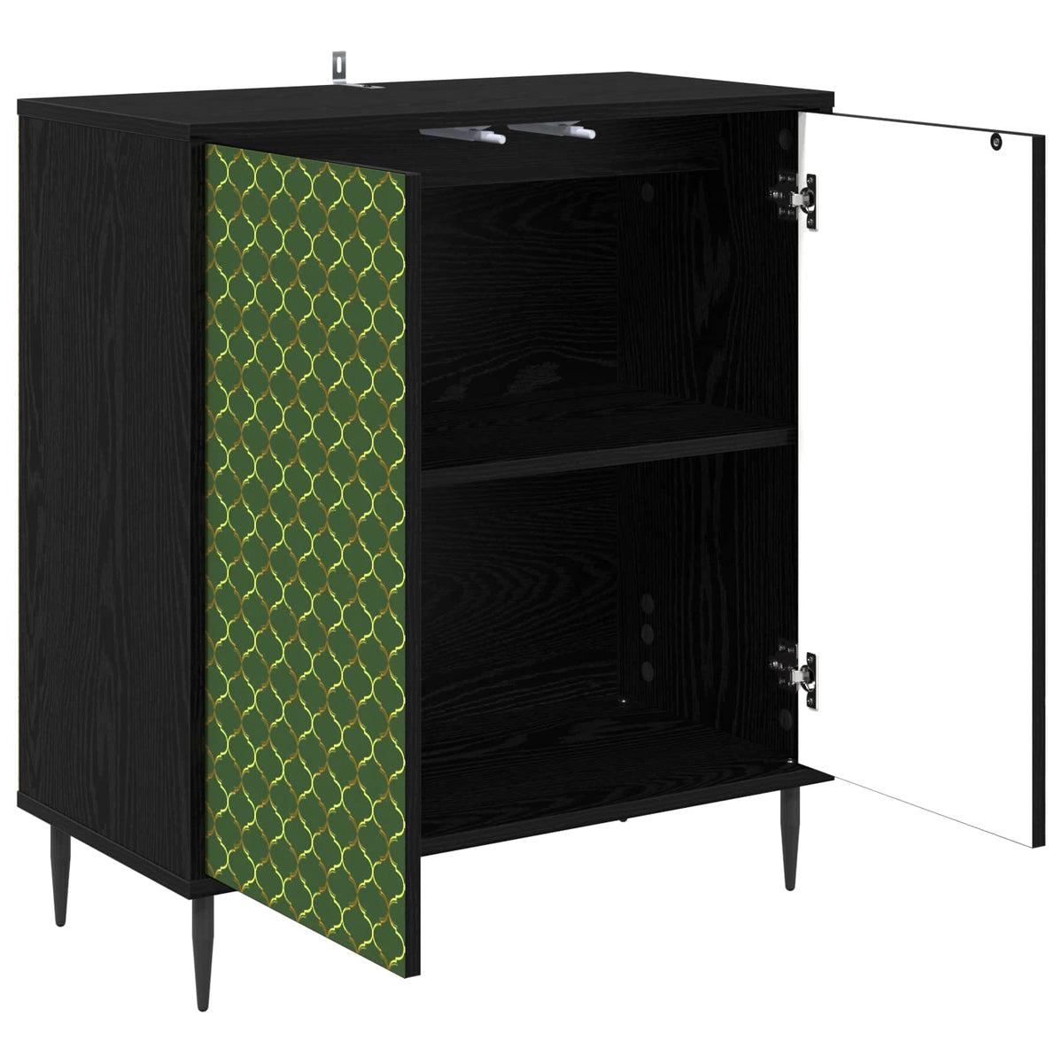Kreveta GELEEN Crni hrast 69 x 33 x 76 cm Konstruirano drvo