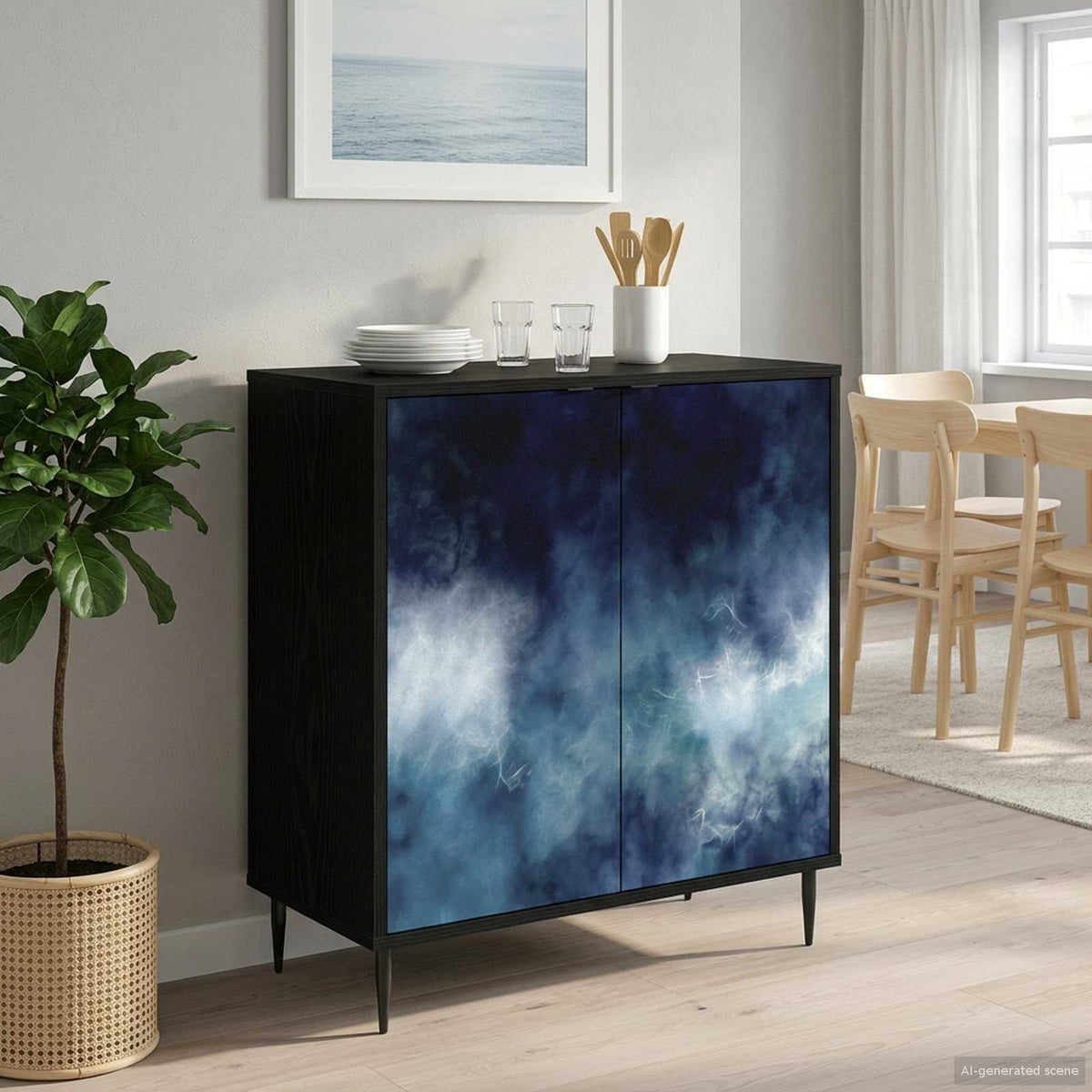 Kreveta RAALTE Crni hrast 69 x 33 x 76 cm Konstruirano drvo