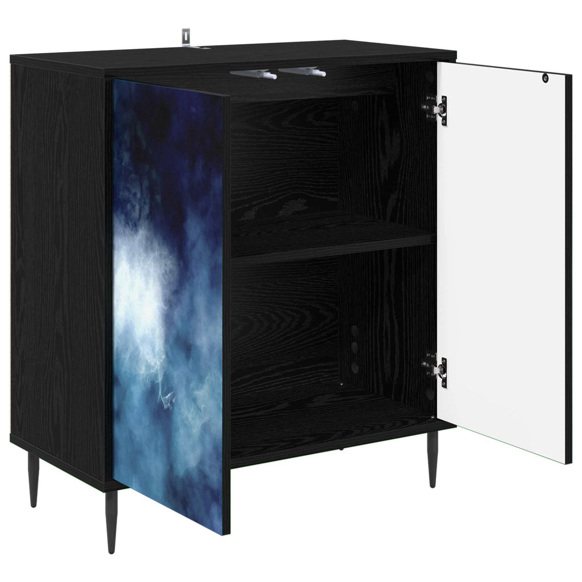 Kreveta RAALTE Crni hrast 69 x 33 x 76 cm Konstruirano drvo