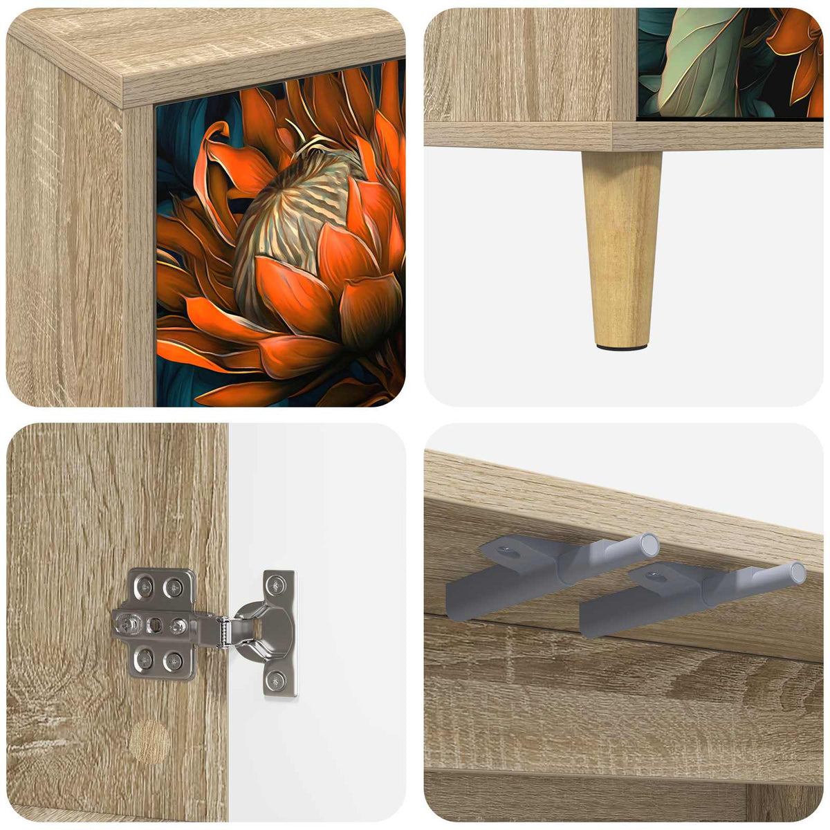 Kreveta LOCHEM Sonoma 102 x 33 x 75 cm Konstruirano drvo